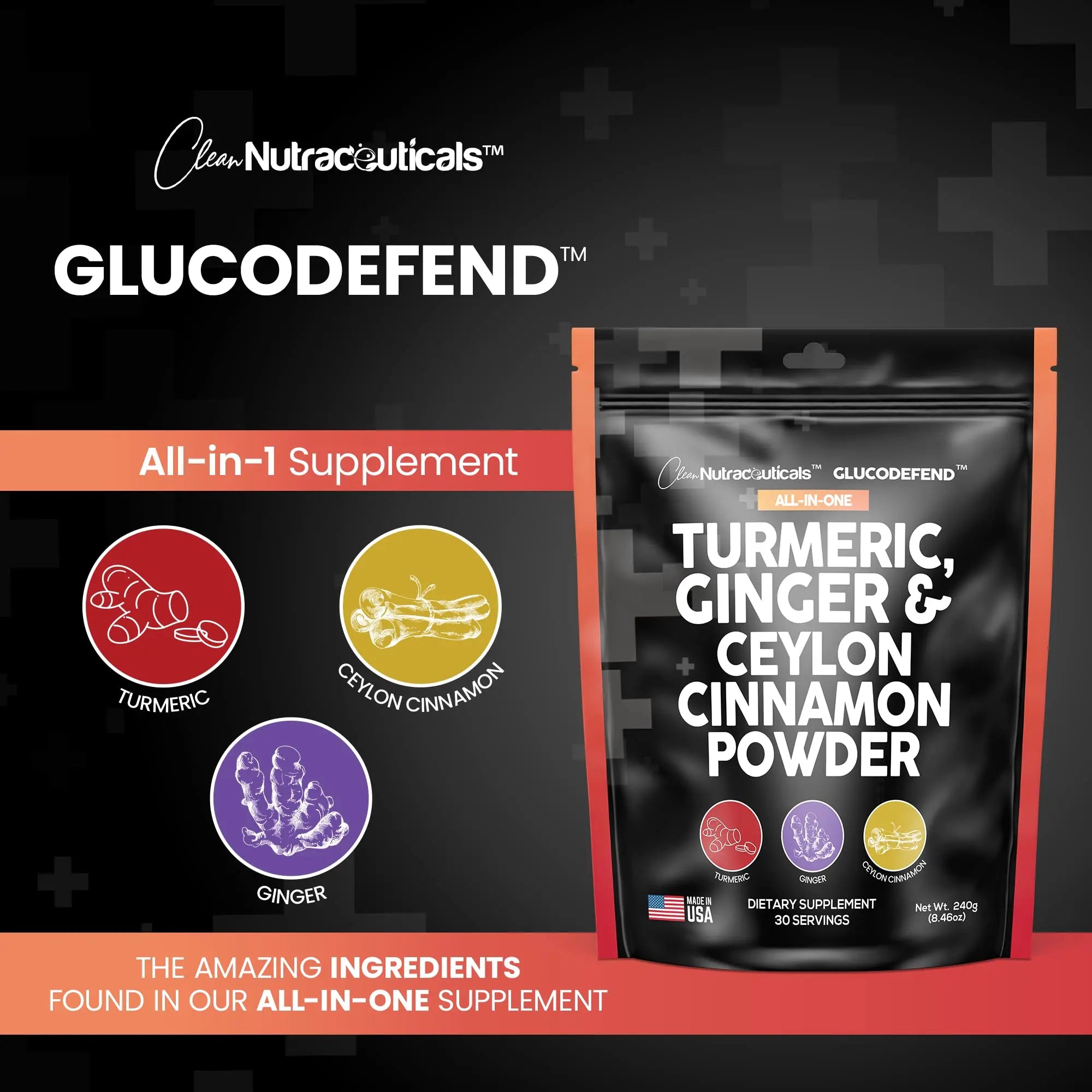 3in1 Turmeric Curcumin Ginger Root & Ceylon Cinnamon Powder Suppleme Clean Nutraceuticals Au supplements