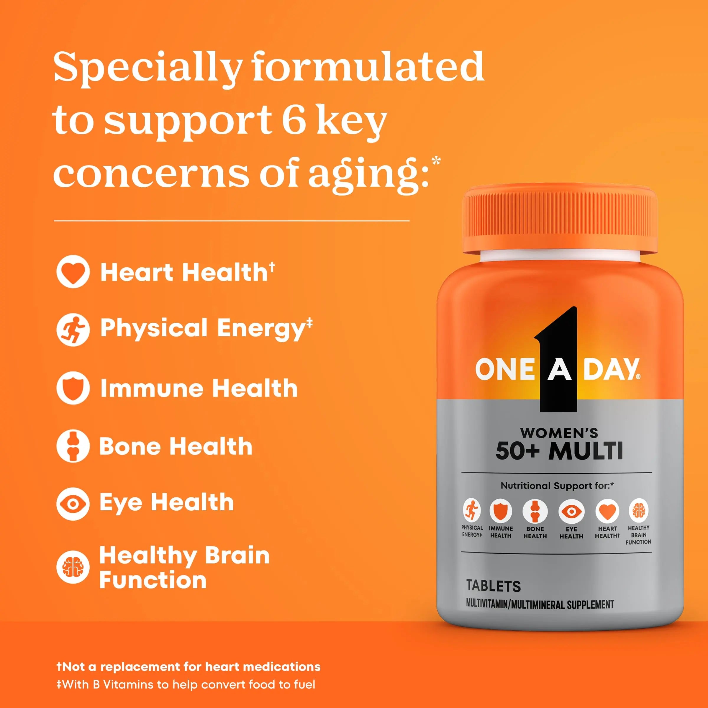 One A Day Multivitamin for Women 50 and Over Tablets, Womens Multivitamin 50 plus with Vitamins D, C, E, Zinc & Biotin, Daily Vitamins ONE A DAY Au supplements