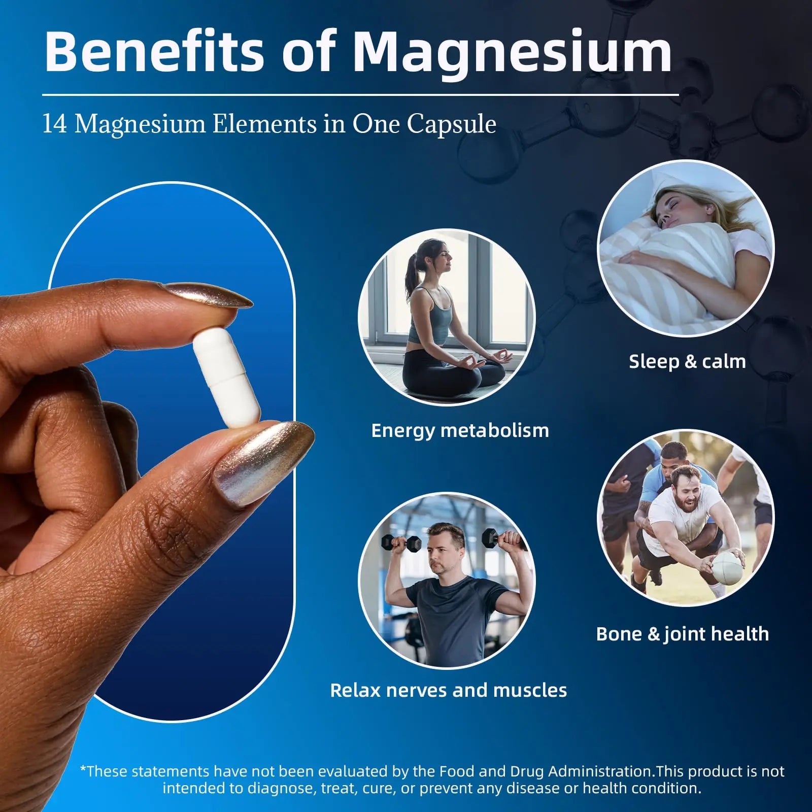 14-in-1 Magnesium Complex Supplement, 1200mg Elemental Magnesium Glycinate, Citrate, Malate, Taurate - Magnesium Complex for Women Nerves, Bone & Heart Health | Non-GMO GrthNutr Au supplements