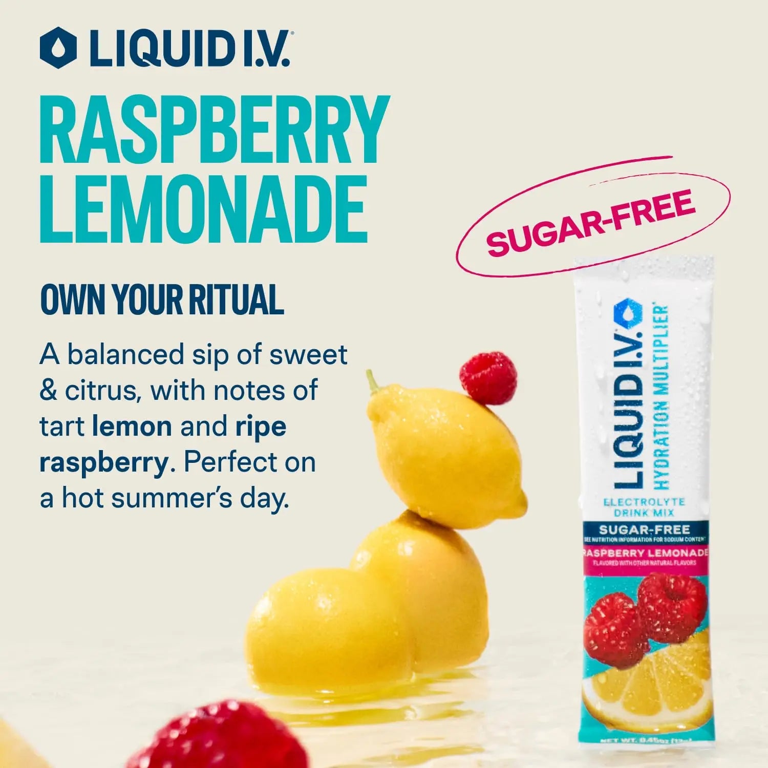 Liquid I.V.® Hydration Multiplier® Sugar-Free - Raspberry Lemonade | Electrolyte Powder Drink Mix | 3 Pack (42 Servings) Liquid I.V. Au supplements