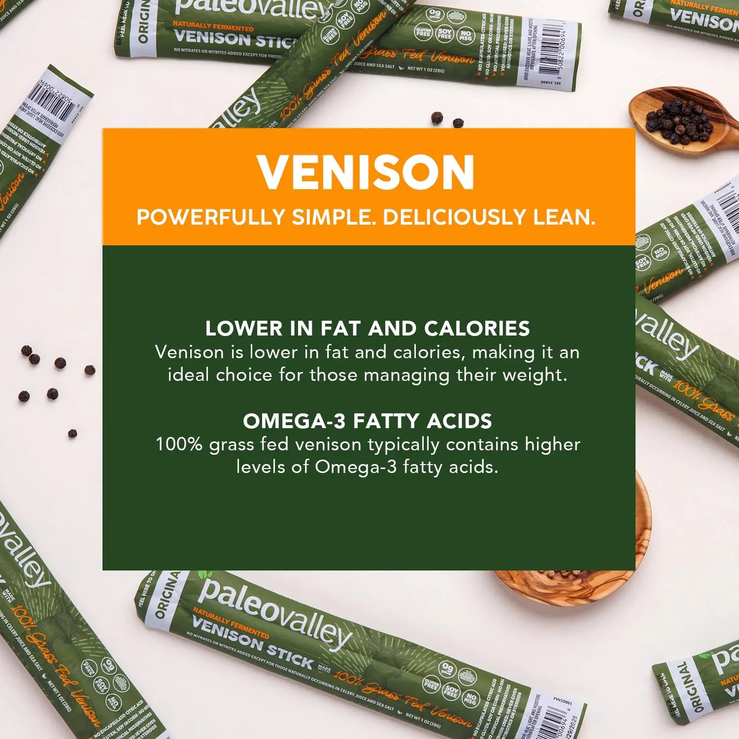 Paleovalley 100% Grass Fed Venison Sticks – 10 Pack – Keto-Friendly, High Protein, Low-Calorie Snack – Omega-3 Rich, Gluten-Free, Nitrate-Free, Naturally Flavored – Healthy On-the-Go Meat Snack Paleovalley Au supplements
