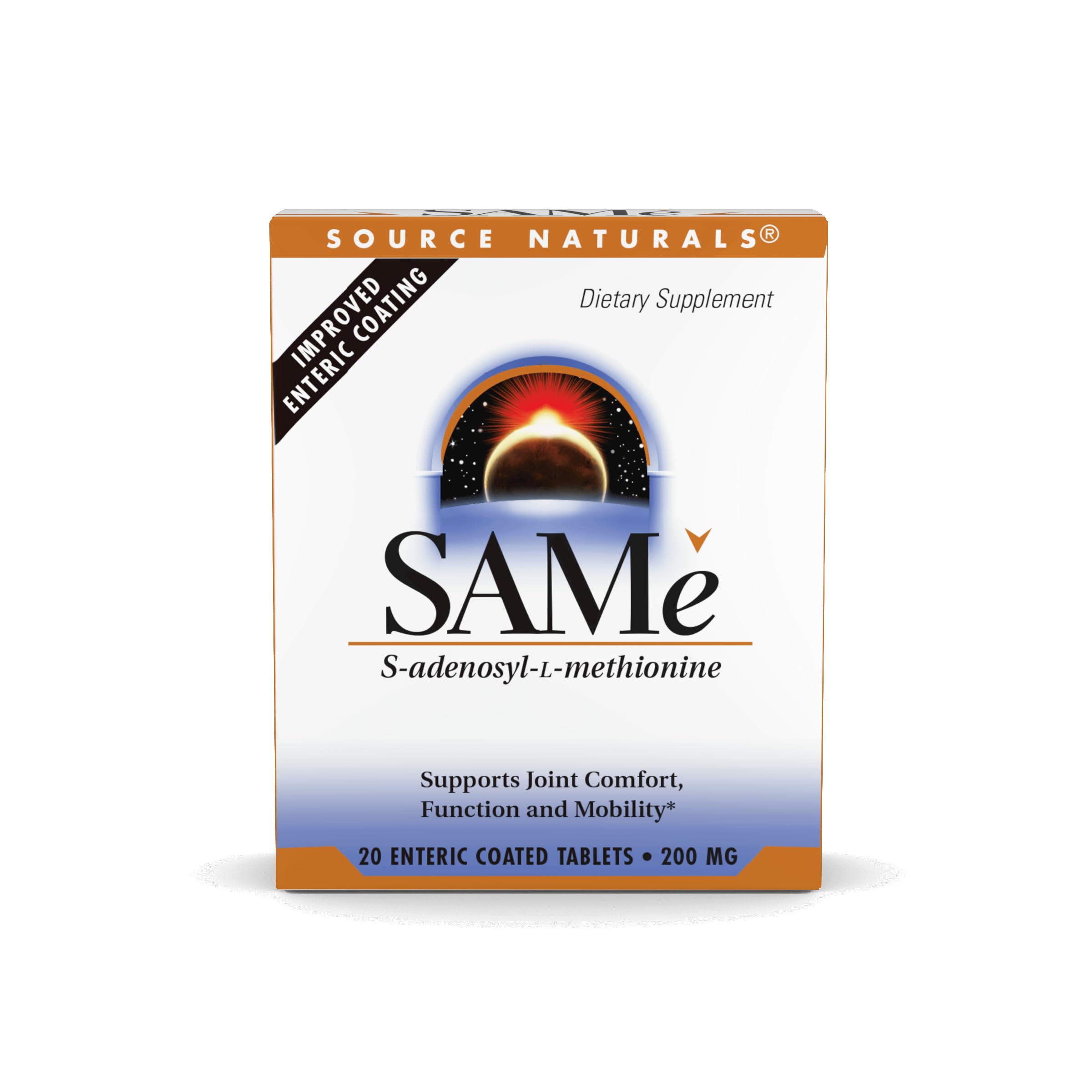 Source Naturals Same, Supports Joint Comfort, 400mg per Serving - 20 Enteric Coated Tablets Source Naturals Au supplements
