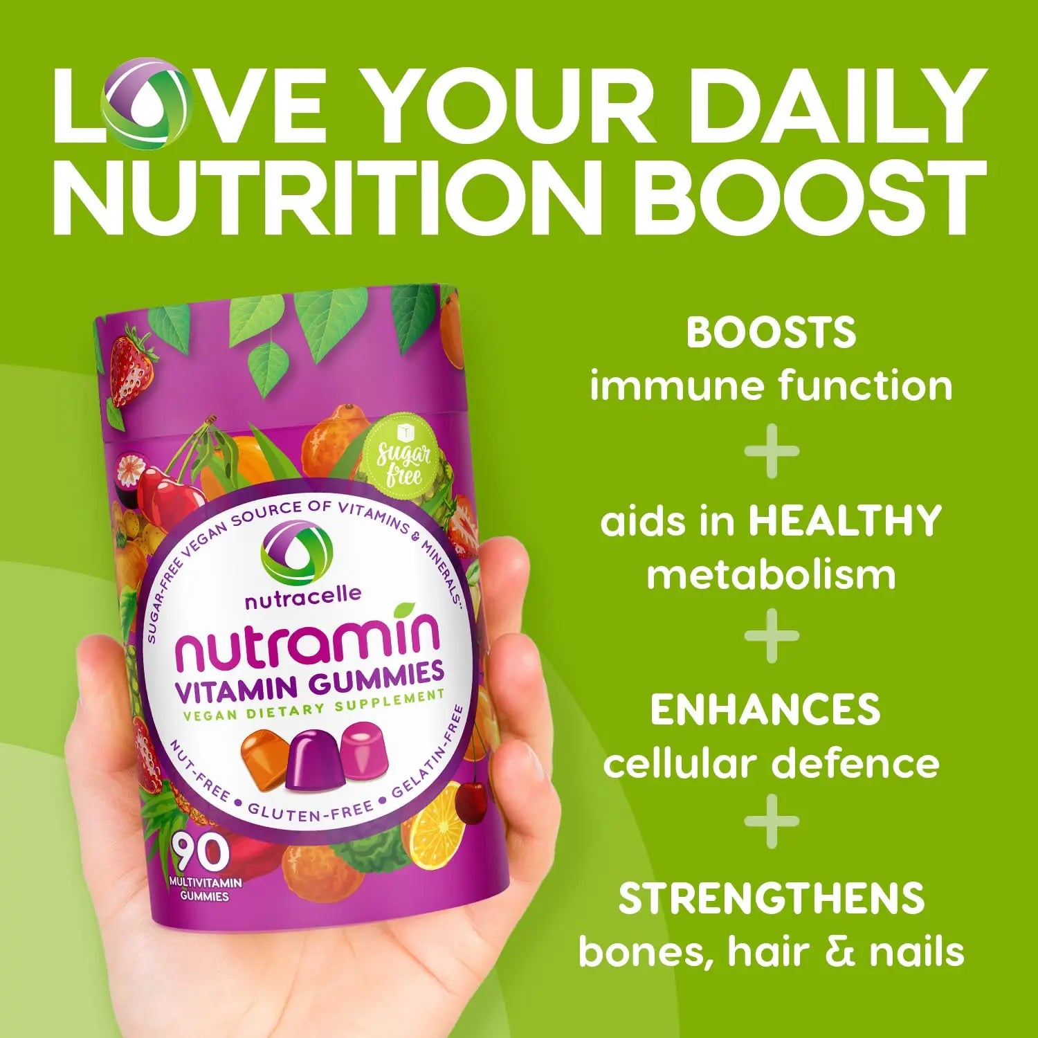 NUTRAMIN Daily Vegan Keto Multivitamin Gummies Vitamin C, D2, and Zinc for Immunity Nutracelle Au supplements