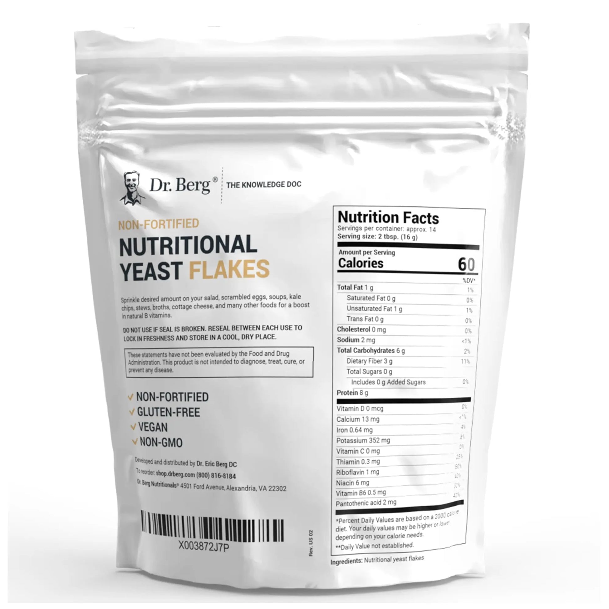 Dr. Berg Premium Nutritional Yeast Flakes - Delicious Non-Fortified Nutritional Yeast Dr. Berg Nutritionals Au supplements