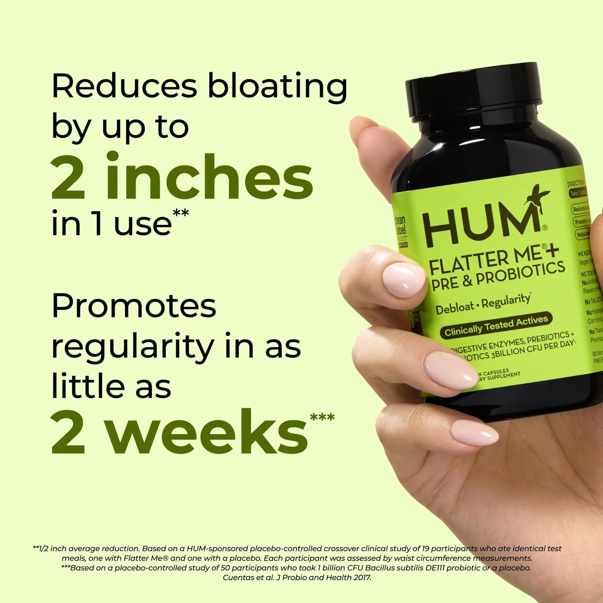 HUM Flatter Me Digestive Enzymes Plus Prebiotics & Probiotics, Digestive Health Bloating Supplement for Women & Men, Fast Acting Anti Bloat Pills Multi Enzyme HUM Au supplements