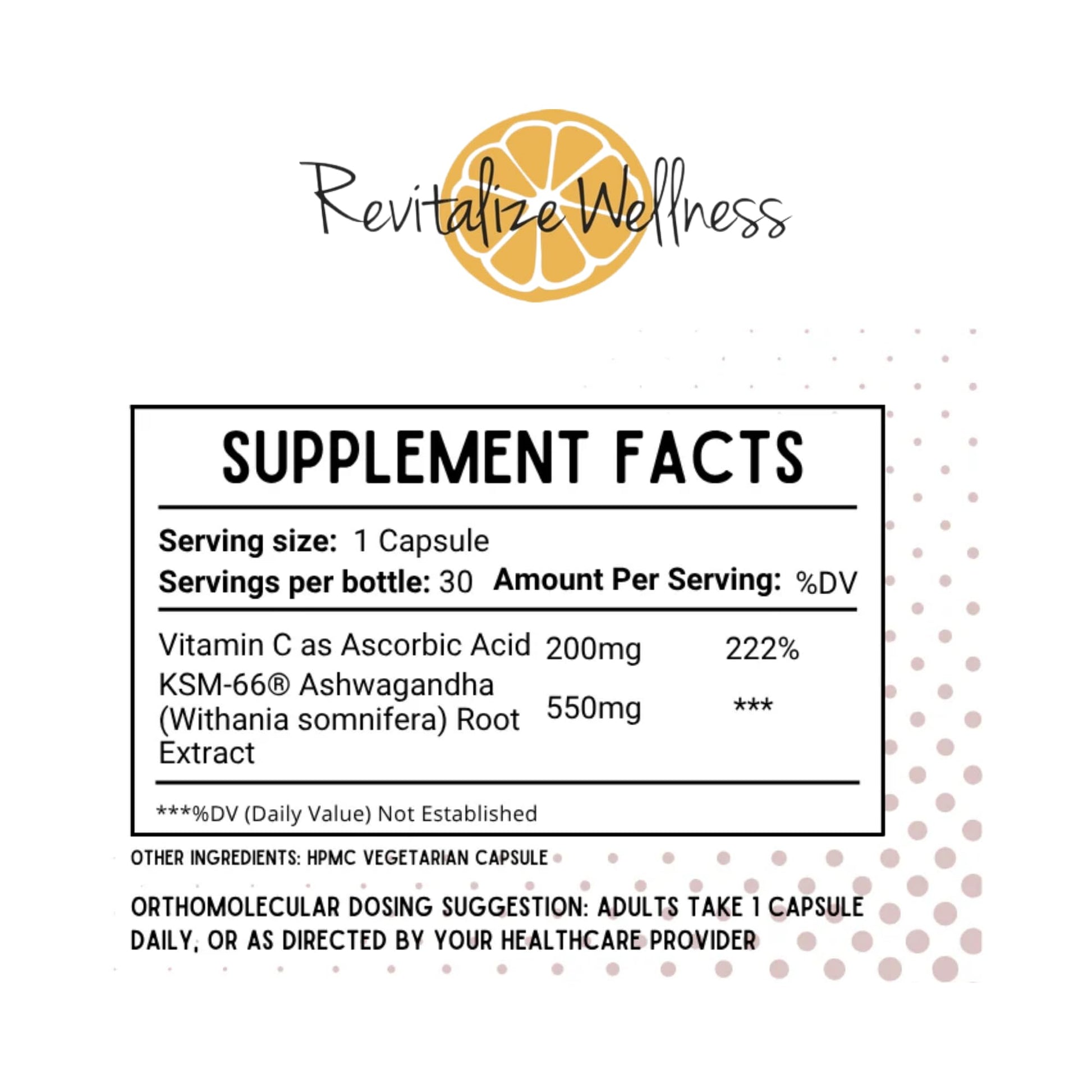 Revitalize Wellness Ashwagandha + Vitamin C Capsules | Stress and Immune Support Complex | with 550 mg Ashwagandha and 200 mg Vitamin C per Serving | 30 Servings Revitalize Wellness Au supplements