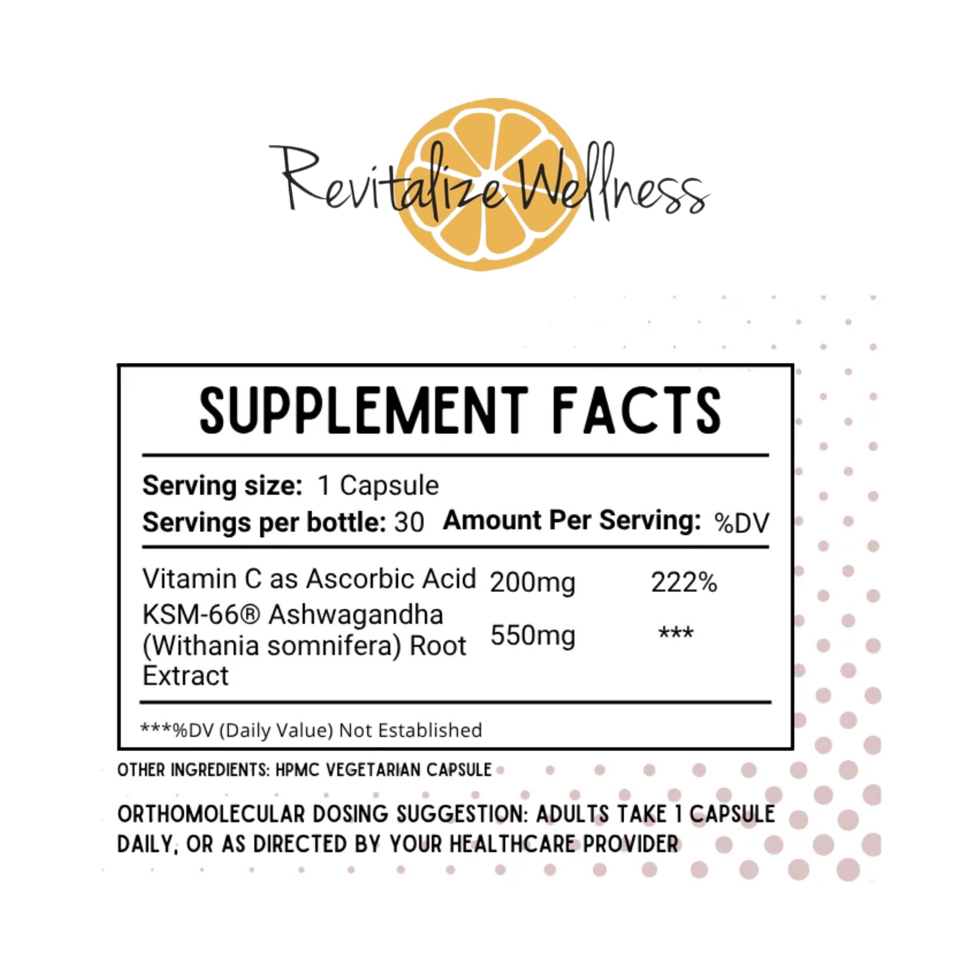 Revitalize Wellness Ashwagandha + Vitamin C Capsules | Stress and Immune Support Complex | with 550 mg Ashwagandha and 200 mg Vitamin C per Serving | 30 Servings Revitalize Wellness Au supplements