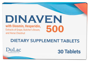 Dulac Dinaven 500, Micronized Diosmin Hesperidin Dietary Supplement 1000mg per serving, Horse Chestnut Extract, Butcher’s Broom & Red Grape Extract, Leg Circulation Support, 30 Tablets, Made in Italy DULÀC FARMACEUTICI 1982 Au supplements