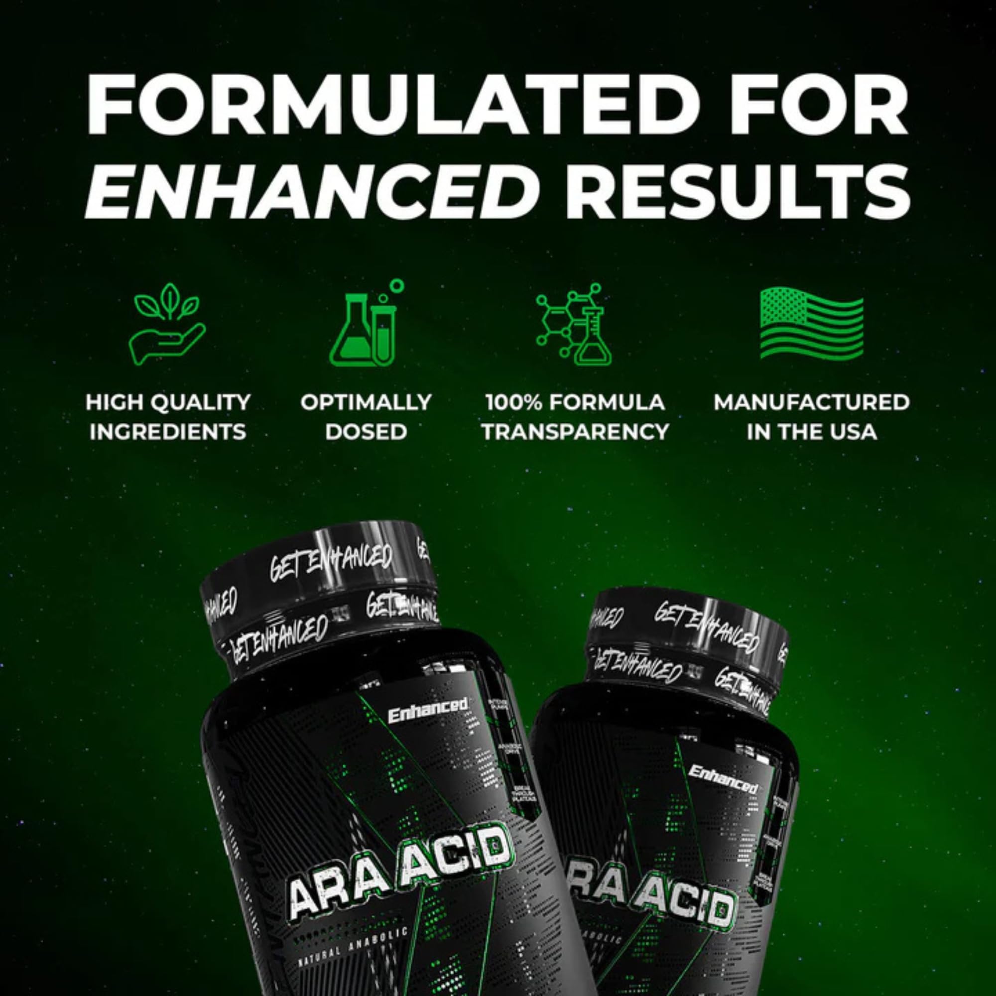 Enhanced Labs - Arachidonic Acid Supplement - Muscle and Strength Supplement for Increased Muscle Mass & Improved Recovery for Men & Women - One Capsule Contains 350mg Arachidonic Acid (120 Capsules) Enhanced Au supplements