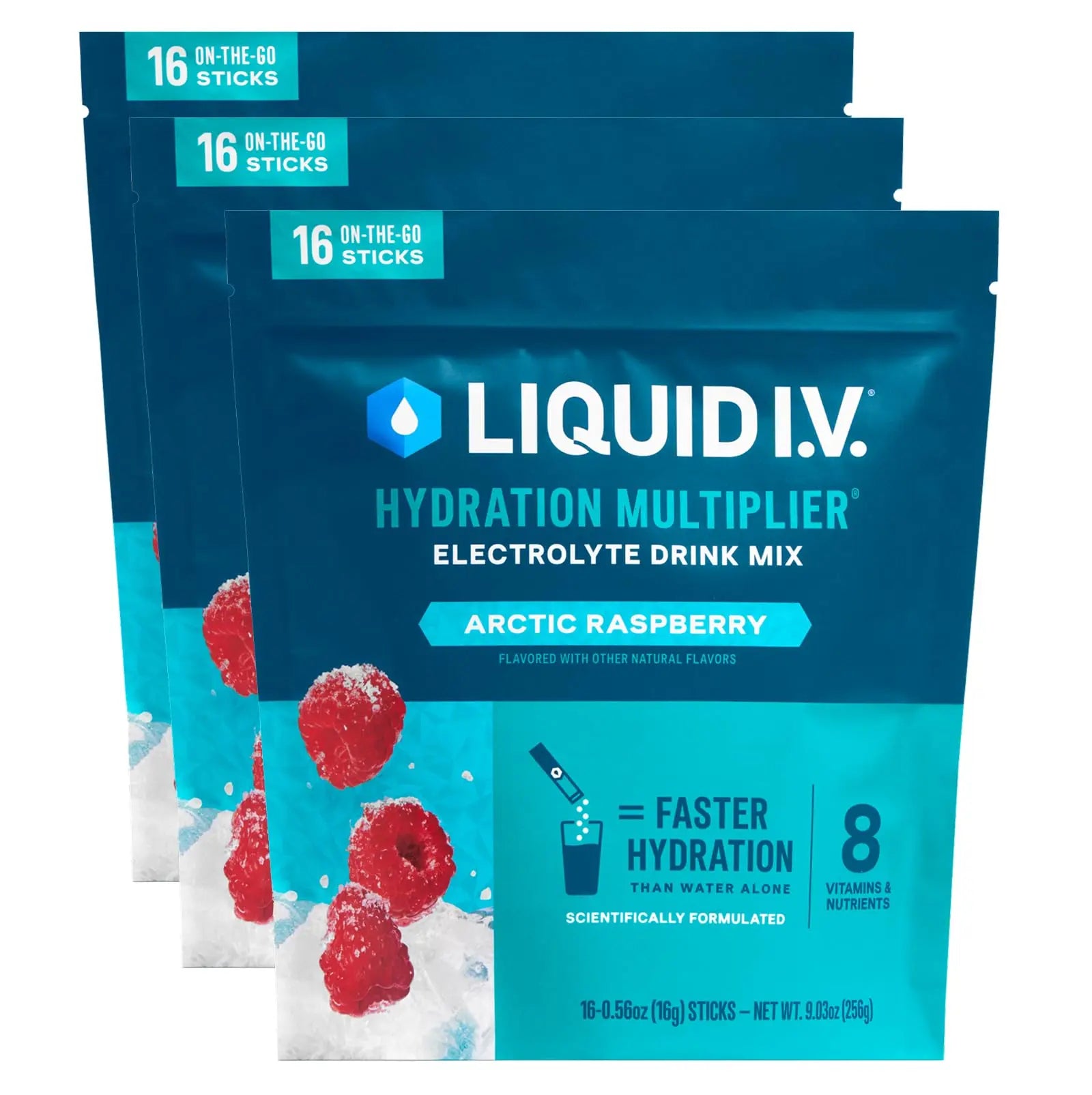 Liquid I.V.® Hydration Multiplier – Arctic Raspberry | Electrolyte Powder Drink Mix | 3 Pack (48 Servings) Liquid I.V. Au supplements