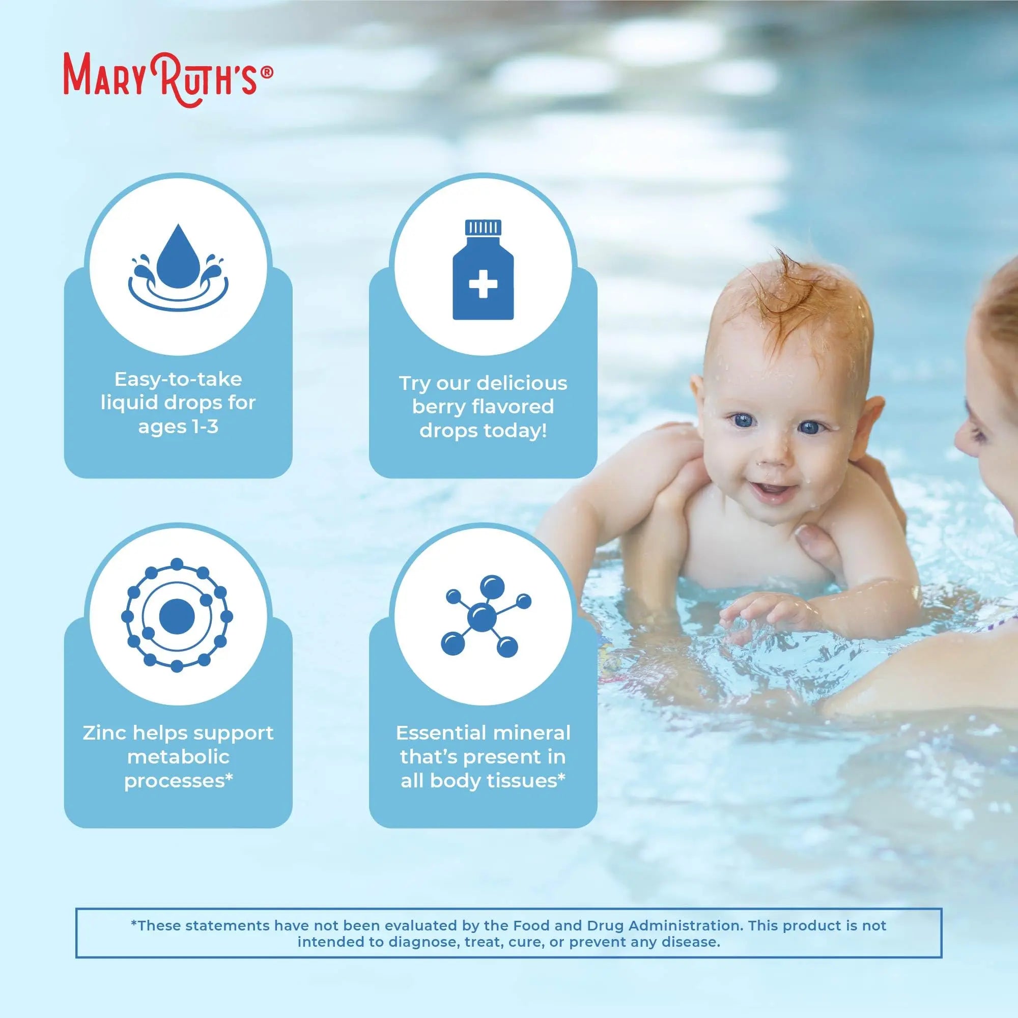 MaryRuth Organics USDA Toddler Liquid Drops | Zinc Sulfate | Immune Support Supplement| Skin Health | Vegan | Formulated for Ages 1-3 | Delicious Berry Flavor | 1 Month Supply | 2 Fl Oz MARYRUTH'S Au supplements