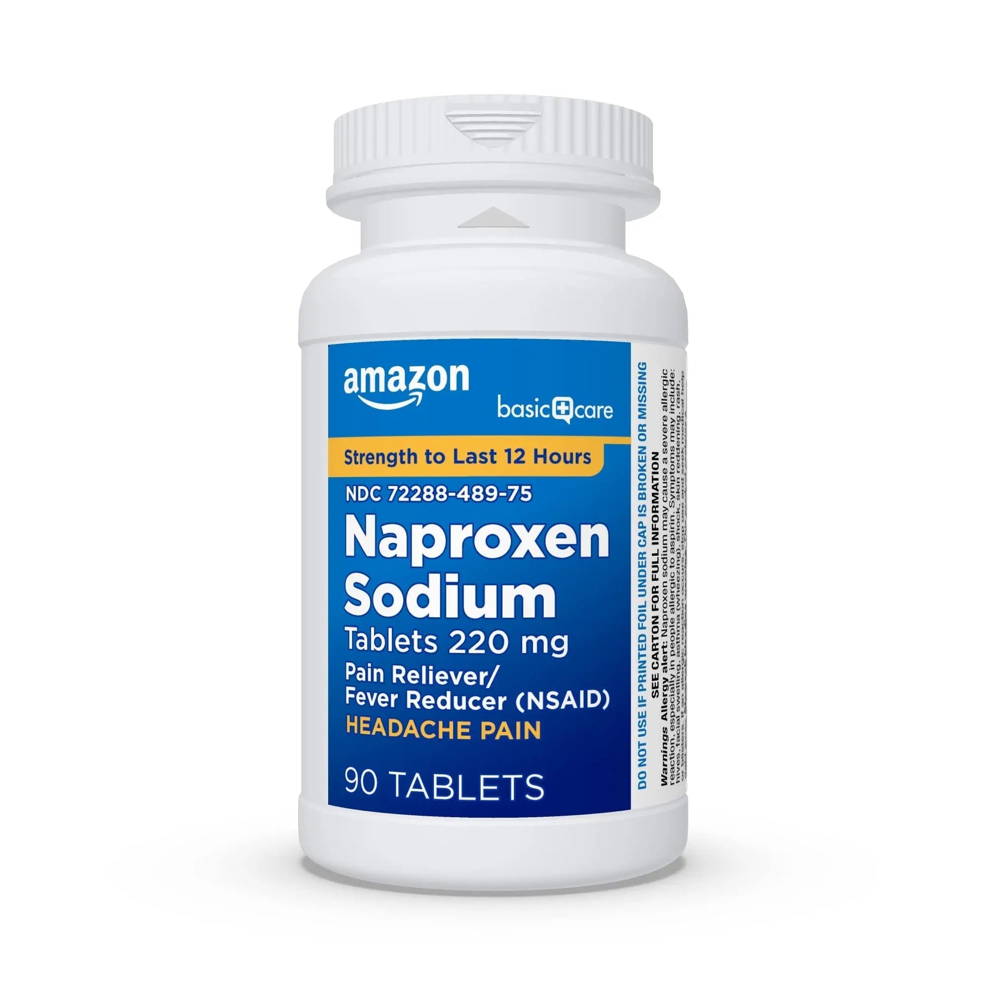 Amazon Basic Care Naproxen Sodium Tablets 220 mg, Pain Reliever, Fever Reducer, Headache Relief, Backache, Menstrual Cramps, Arthritis, Muscular Aches, NSAID, 90 Count Amazon Basic Care Au supplements