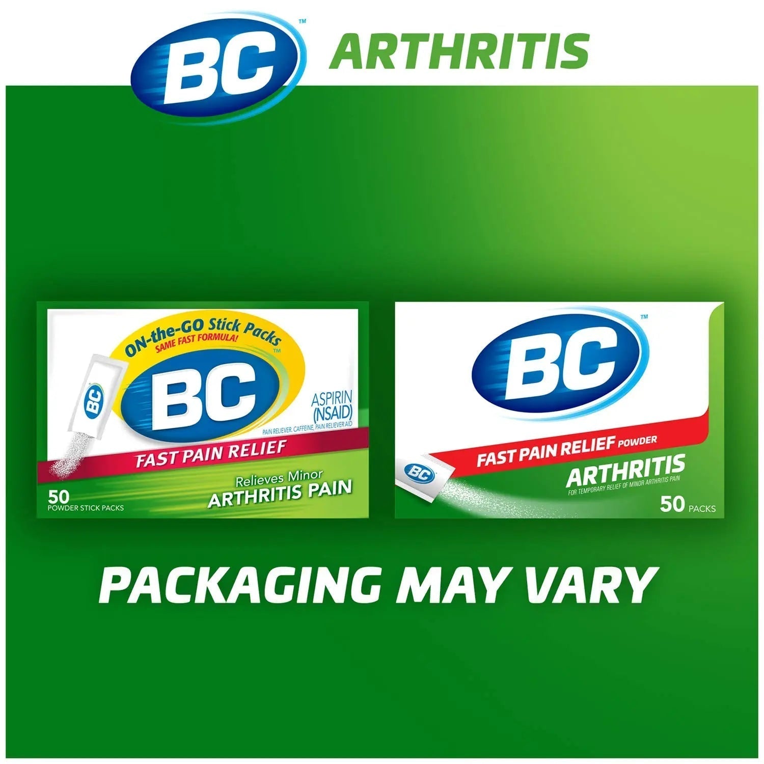 BC Powder Arthritis Pain Reliever, Aspirin Dissolve Packs, 50 Count Powder Packets BC Au supplements