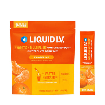 Liquid I.V.® Hydration Multiplier +Immune Support - Tangerine | Electrolyte Powder Drink Mix | 1 Pack (14 Servings) Liquid I.V. Au supplements