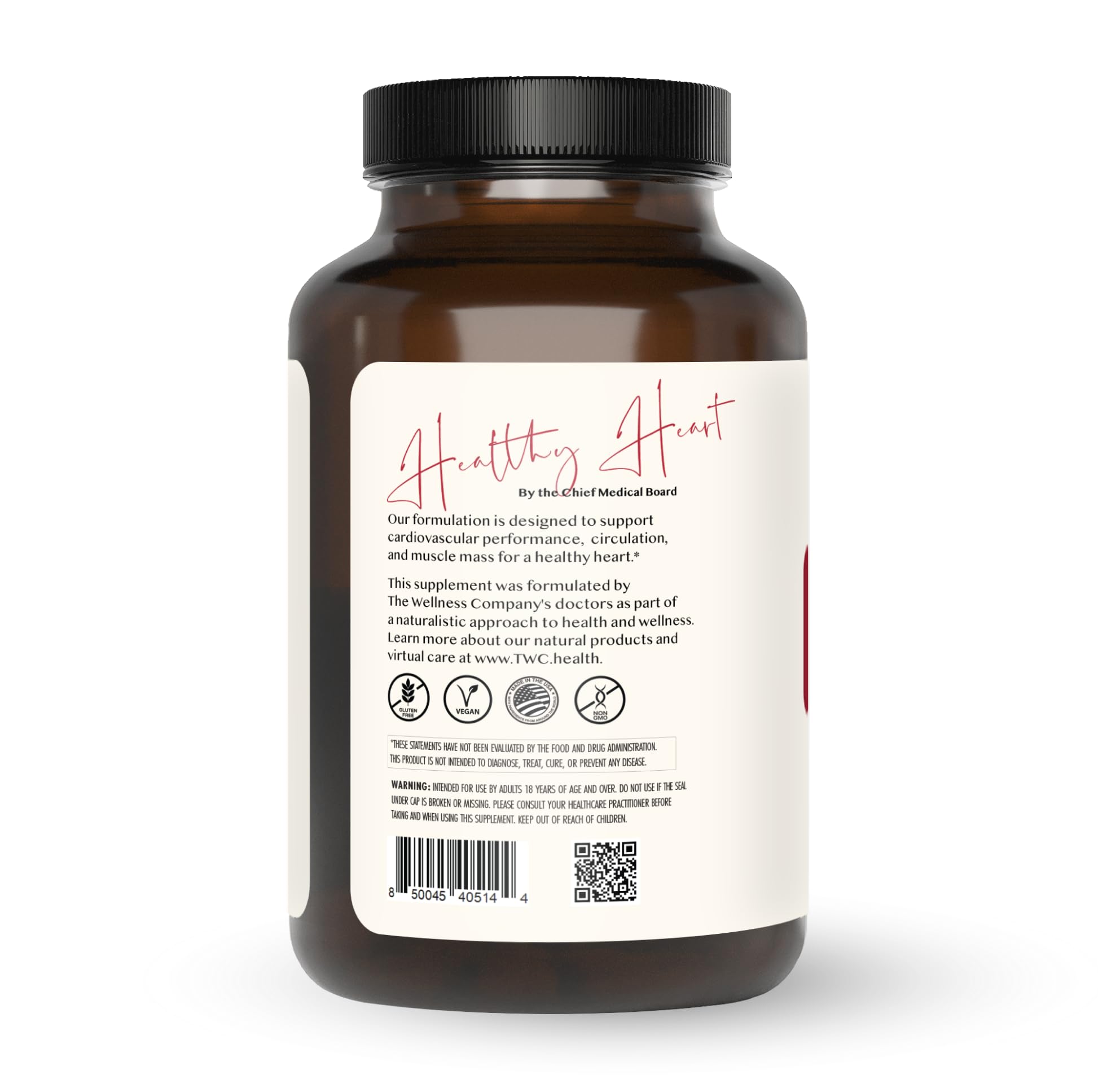 The Wellness Company Healthy Heart - Cardiovascular Strength, Blood Flow, Nitric Oxide Production & Healthy Cholesterol Levels | 120ct (2 Month Supply) The Wellness Company Au supplements