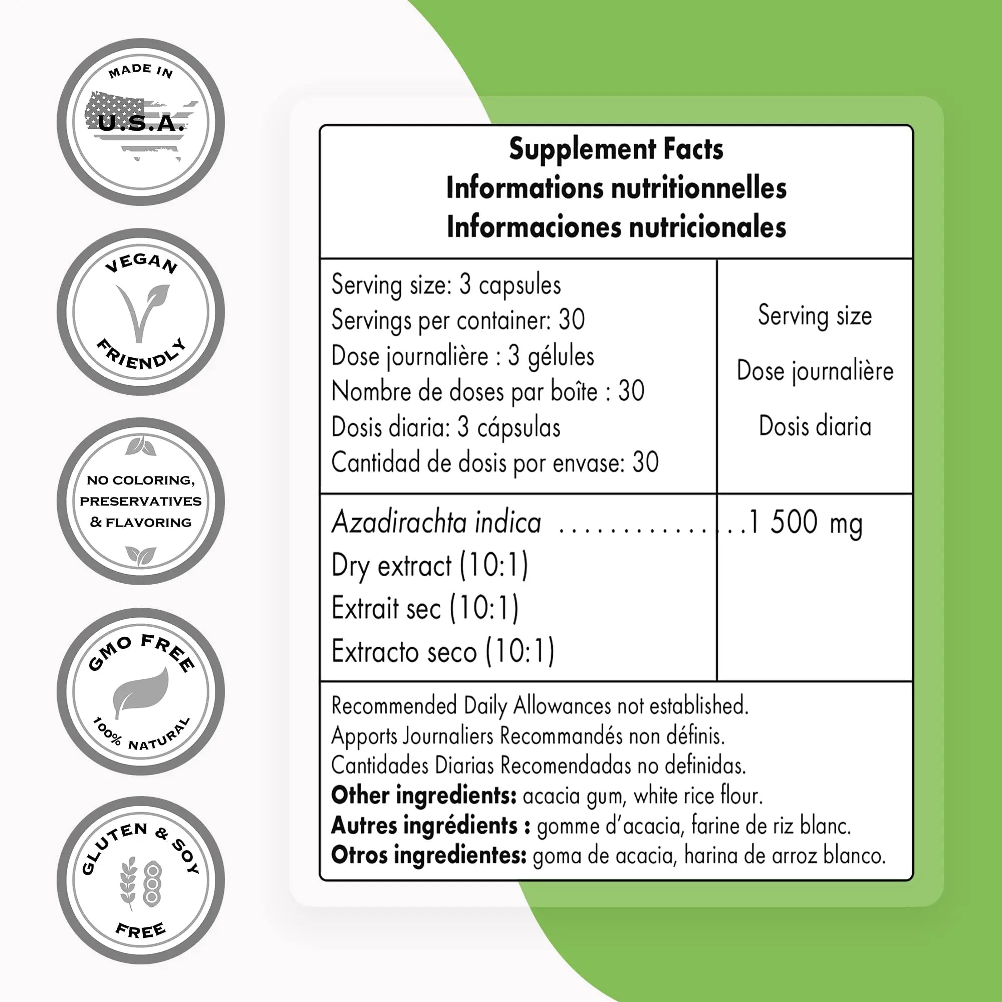 Supersmart - Neem Supplement 1500 mg per Day (Azadirachta Indica Leaf Oil Extract) Supersmart Au supplements