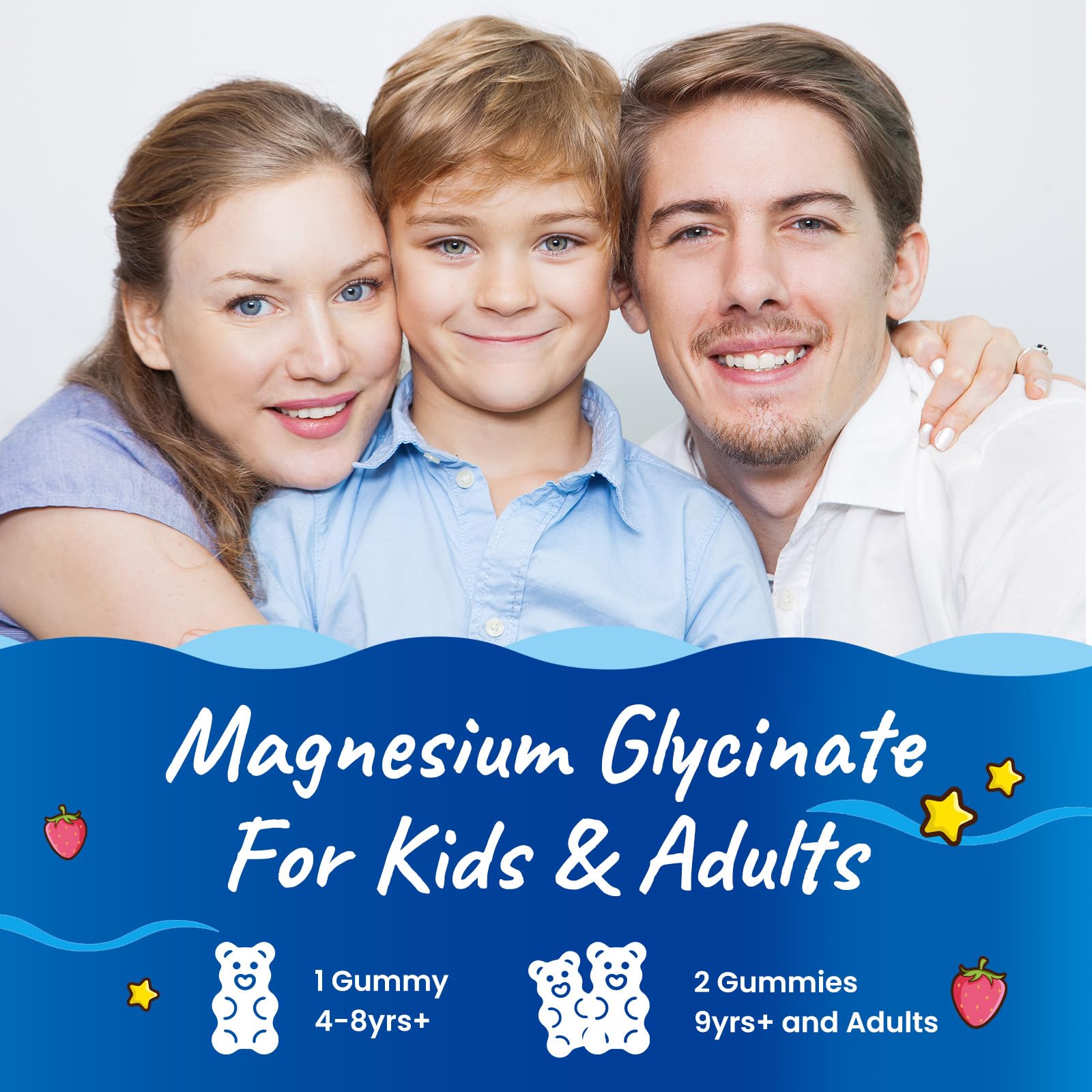 Magnesium Glycinate Gummies for Kids - with L-Theanine, Omega-3, Vitamin B6, D3, Zinc - Kids Magnesium Gummies for Sleep, Relaxation, Calm & Focus - Sugar Free Strawberry 60ct Hovika Au supplements