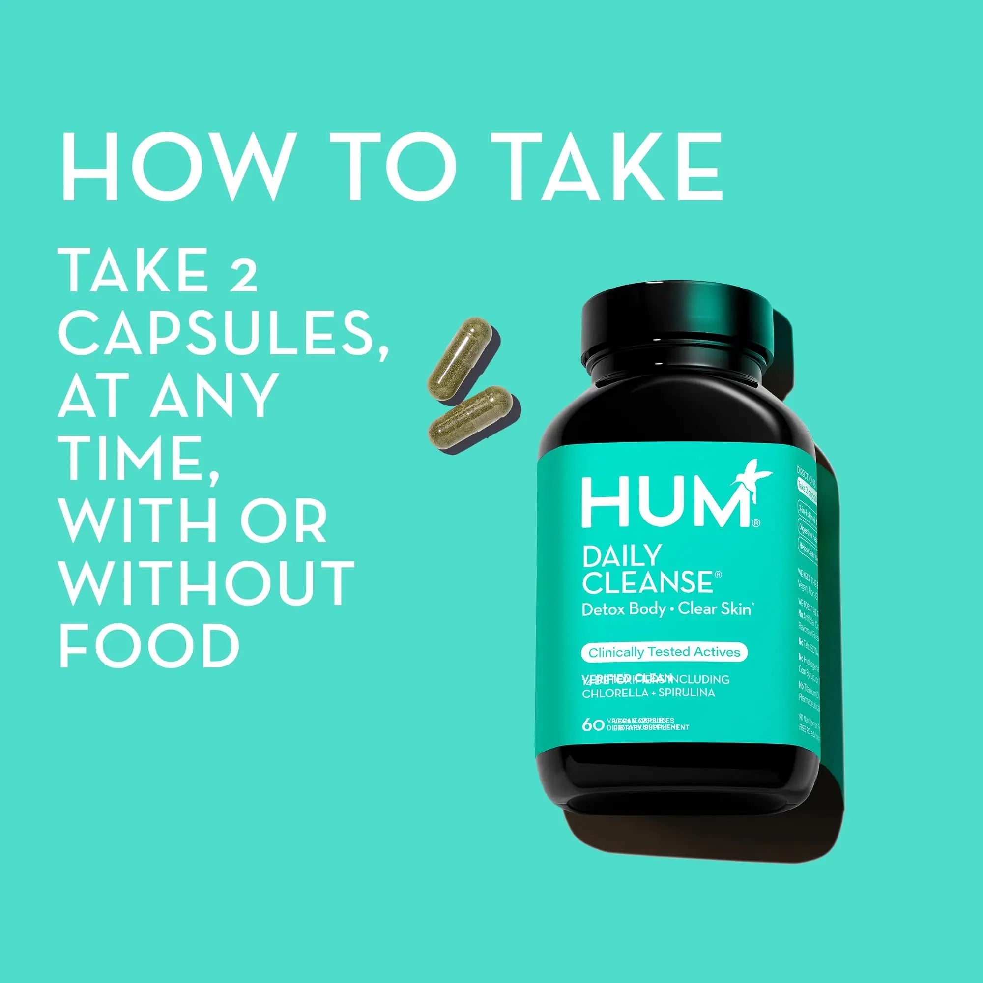 HUM Daily Cleanse Acne Supplements - Support for Clear Skin & Improved Digestion HUM Au supplements