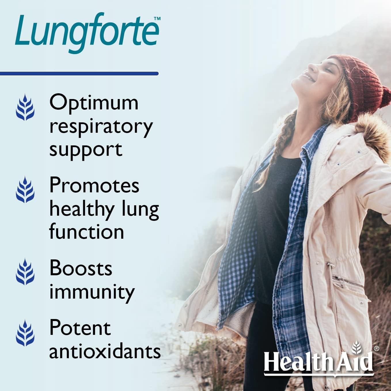 HealthAid LungForte 30 Tablets – Daily Antioxidant Lung Support with NAC, Resveratrol, Olive Leaf, Thyme & Vitamins A, C & D3 – Vegetarian, Non‑GMO HealthAid Au supplements