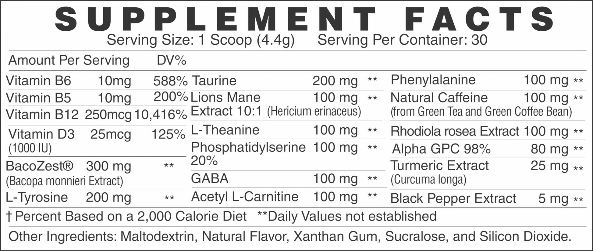 GMU SPORT Nootro-Prime Brain Boost - Focus Brain Supplement - Mushroom Supplement Powder with Alpha GPC, Nootropic Brain Supplements for Memory and Focus with Lions Mane, 30 Servings, Tropical Flavor GMU SPORT Au supplements