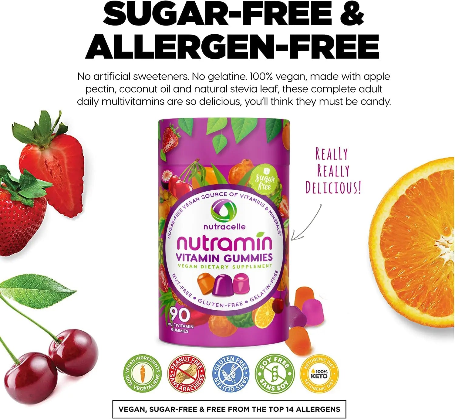 NUTRAMIN Daily Vegan Keto Multivitamin Gummies Vitamin C, D2, and Zinc for Immunity Nutracelle Au supplements