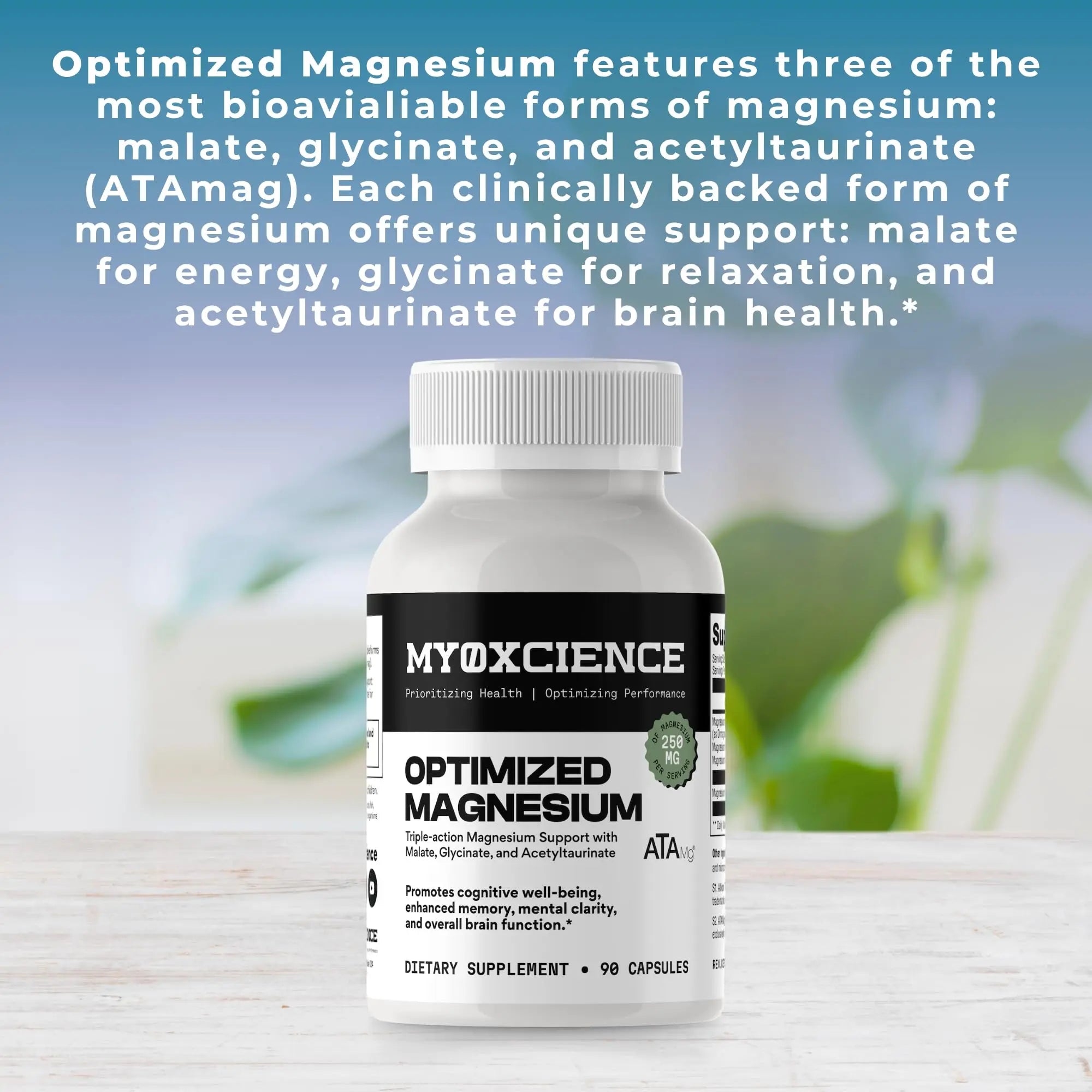 MYOXCIENCE Optimized Magnesium Glycinate + Magnesium Taurate (as ATAmag®) for High Brain Bioavailability to Support Stress Relief and Sleep | 30 Servings MYOXCIENCE Au supplements