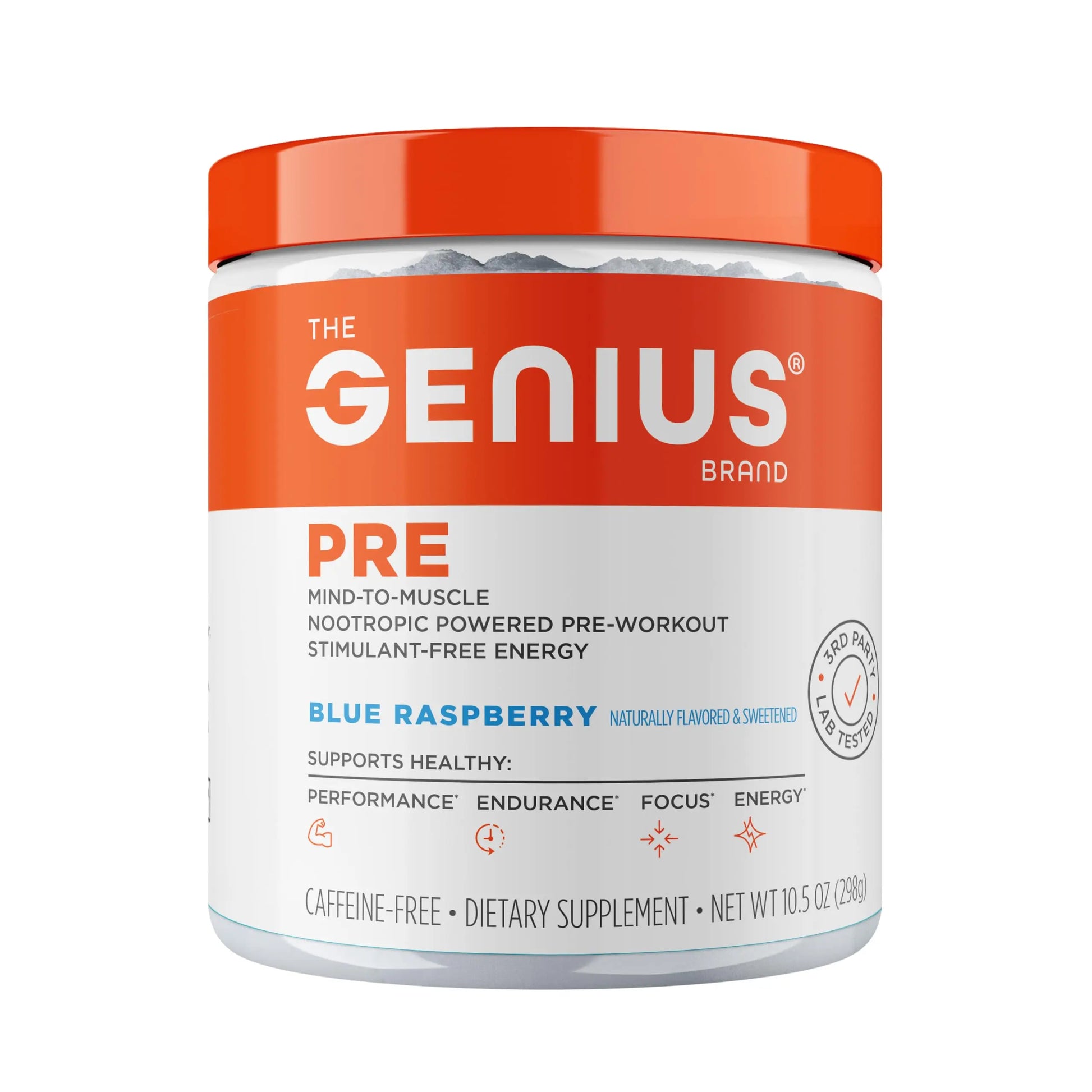 The Genius Brand Genius Pre - Clean Pre-Workout Powder for Energy, Focus & Fitness Support - No Artificial Flavors, Preservatives, or Proprietary Blends - Non-GMO - 20 Servings - Blue Raspberry The Genius Brand Au supplements