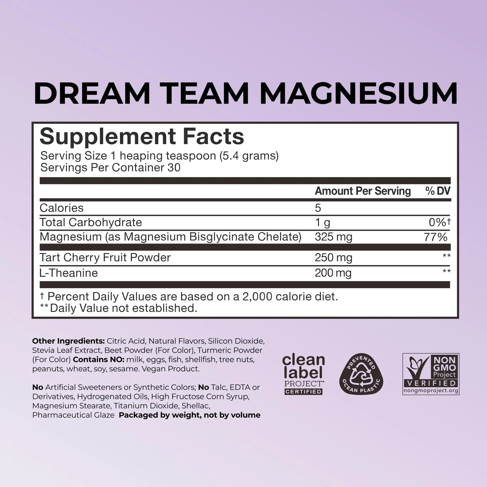 Hum Nutrition Dream Team Magnesium Bisglycinate Powder, L Theanine & Tart Cherry Magnesium Supplement Drink Mix, Support Rest, Relaxation & Sleep Routine, Gluten Free, Vegan, Cherry Lemon, 30 Servings HUM Au supplements