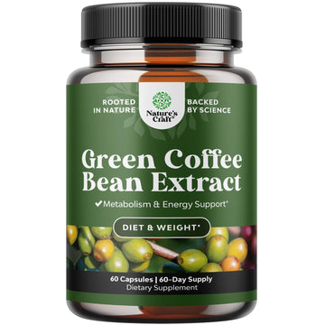 Pure Green Coffee Bean Extract - Super Energizing Green Coffee Extract with 50% Chlorogenic Natures Craft Au supplements