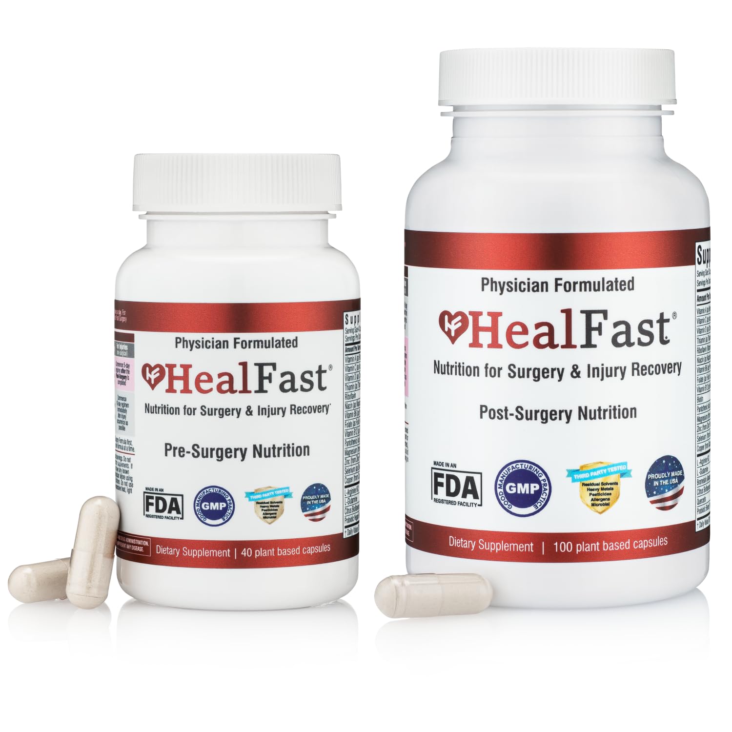 HealFast Complete Surgery & Injury Recovery Supplement: for Wound, Scar Treatment & Bruising w/Vitamins, Bromelain, Quercetin & Probiotics (Pre+Post Op) HealFast Au supplements