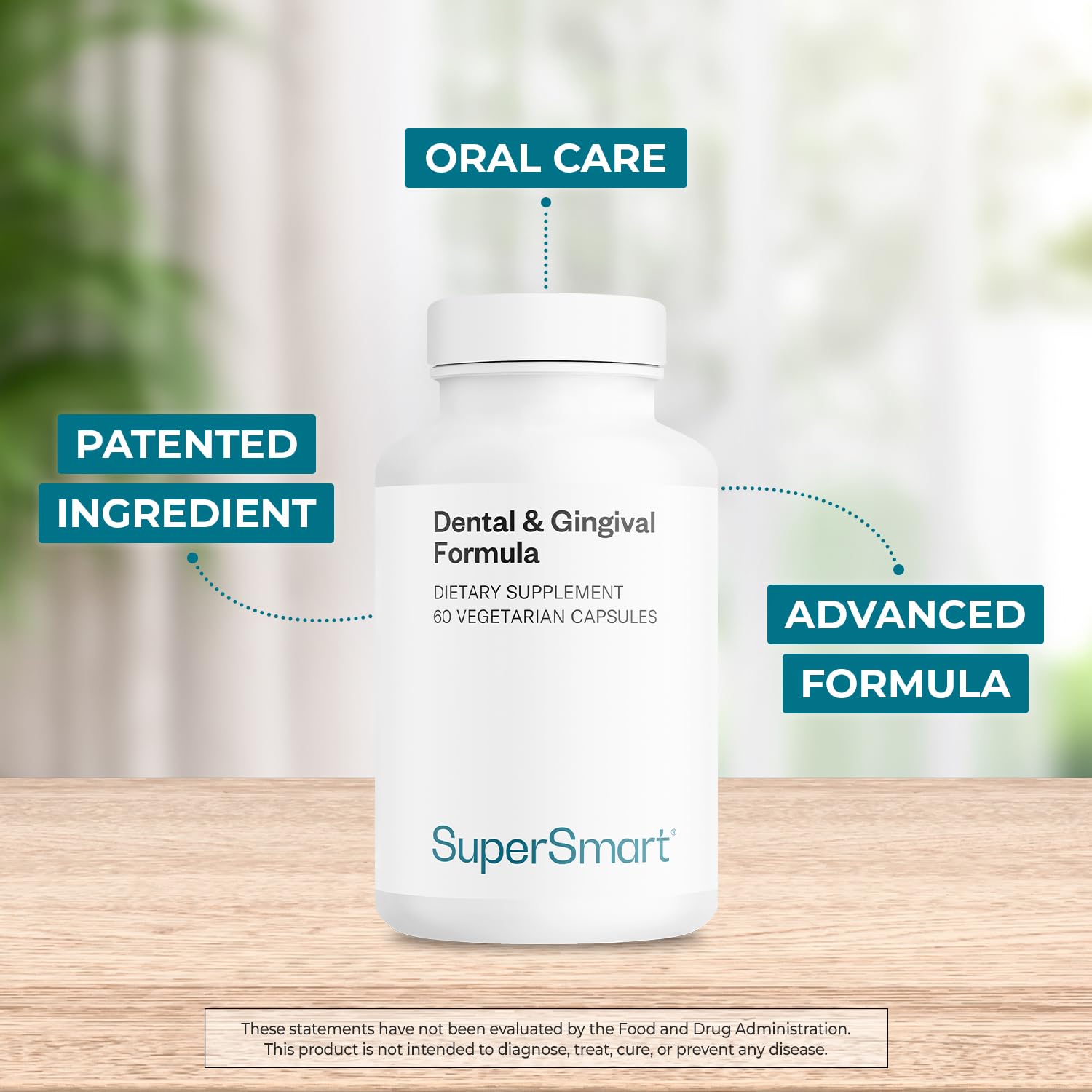 Supersmart - Dental & Gingival Formula (Patented) - Oral Care Supplement - with TEES-10 | Non-GMO & Vegan - 60 Vegetarian Capsules Supersmart Au supplements