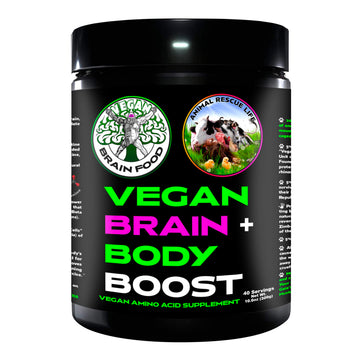 Vegan Brain & Body Boost: The Cherry On Top of A Plant-Based Lifestyle | Working Intelligence | Anti-Aging | Physical Fitness | Vegan Amino Acids - Creatine, Taurine & Beta Alanine | 40 Servings/300g Vegan Brain Food Au supplements
