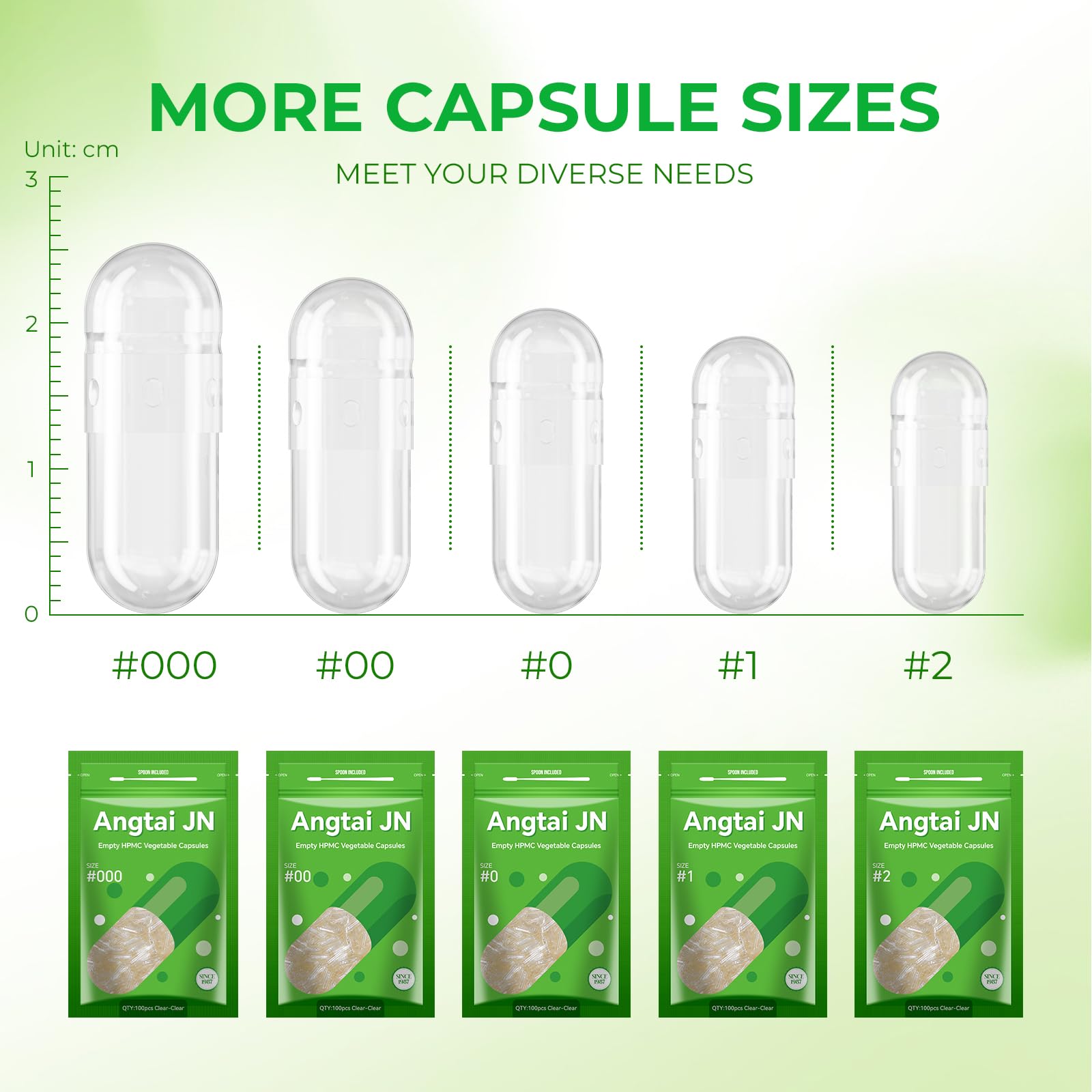 Angtai JN Size 0 Capsules Empty Vegan Plant Based Clear (100 Count) Gluten Free, Non-GMO, Halal Certified Pill Caps Filling Kit with 2 Spoons for Vegetarian DIY Your Own Supplements Angtai JN Au supplements