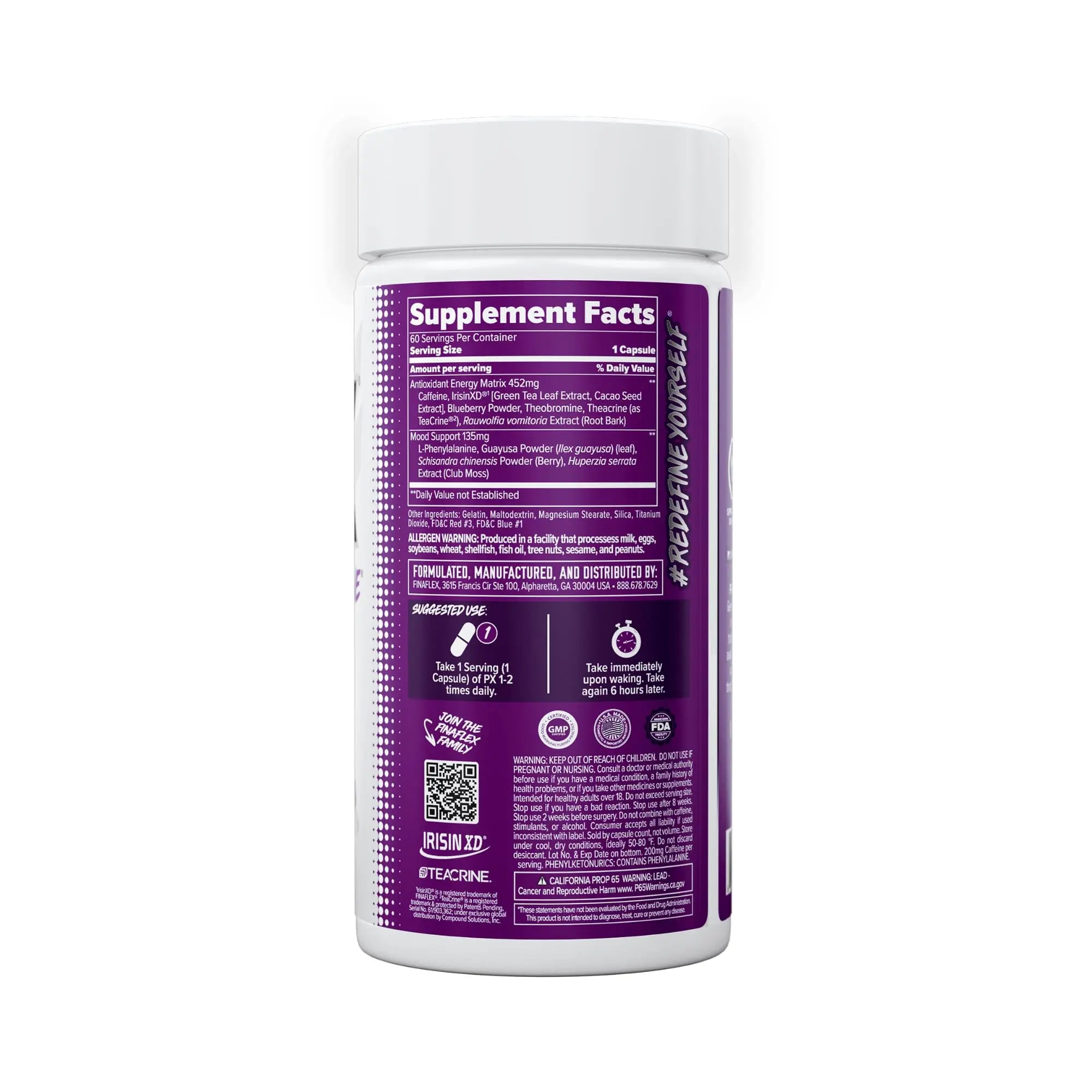 FINAFLEX PX PRO Xanthine - 60 Capsules - Thermogenic - Promotes Energy, Focus & Appetite Suppression FINAFLEX Au supplements
