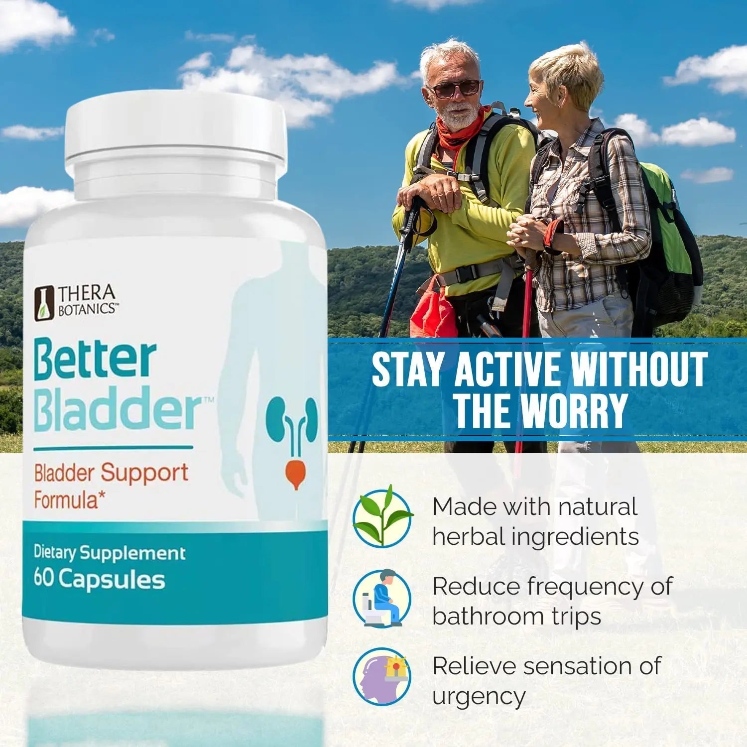 Better Bladder Control Supplement for Women & Men – Bladder Support Supplement to Help Reduce Urinary Leaks, Frequency & Urgency - 60 Count (1 Bottle) Better Bladder Au supplements