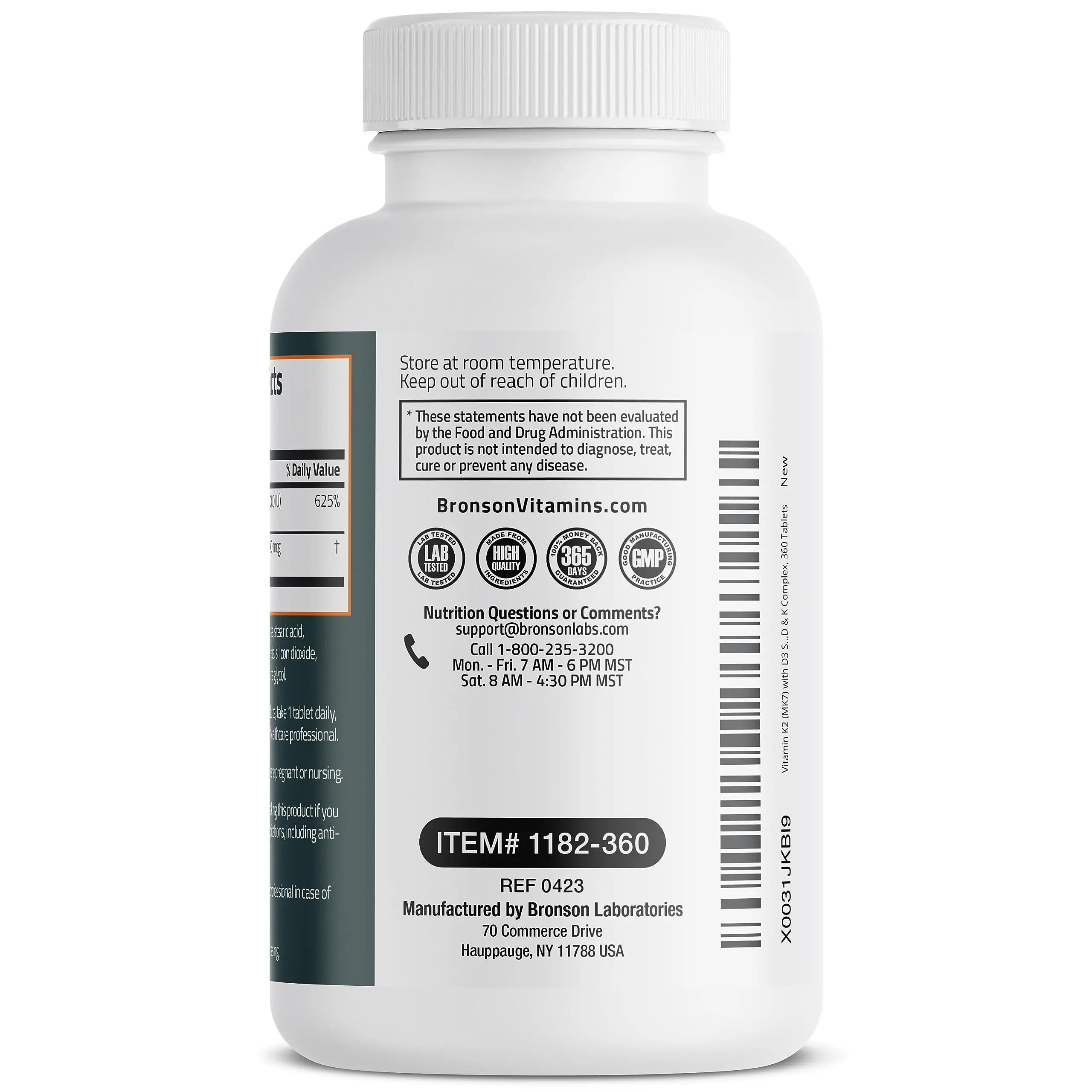 Bronson Basics Vitamin K2 D3 (MK7) Supplement Non-GMO Formula 5000IU (125 mcg) Bronson Au supplements