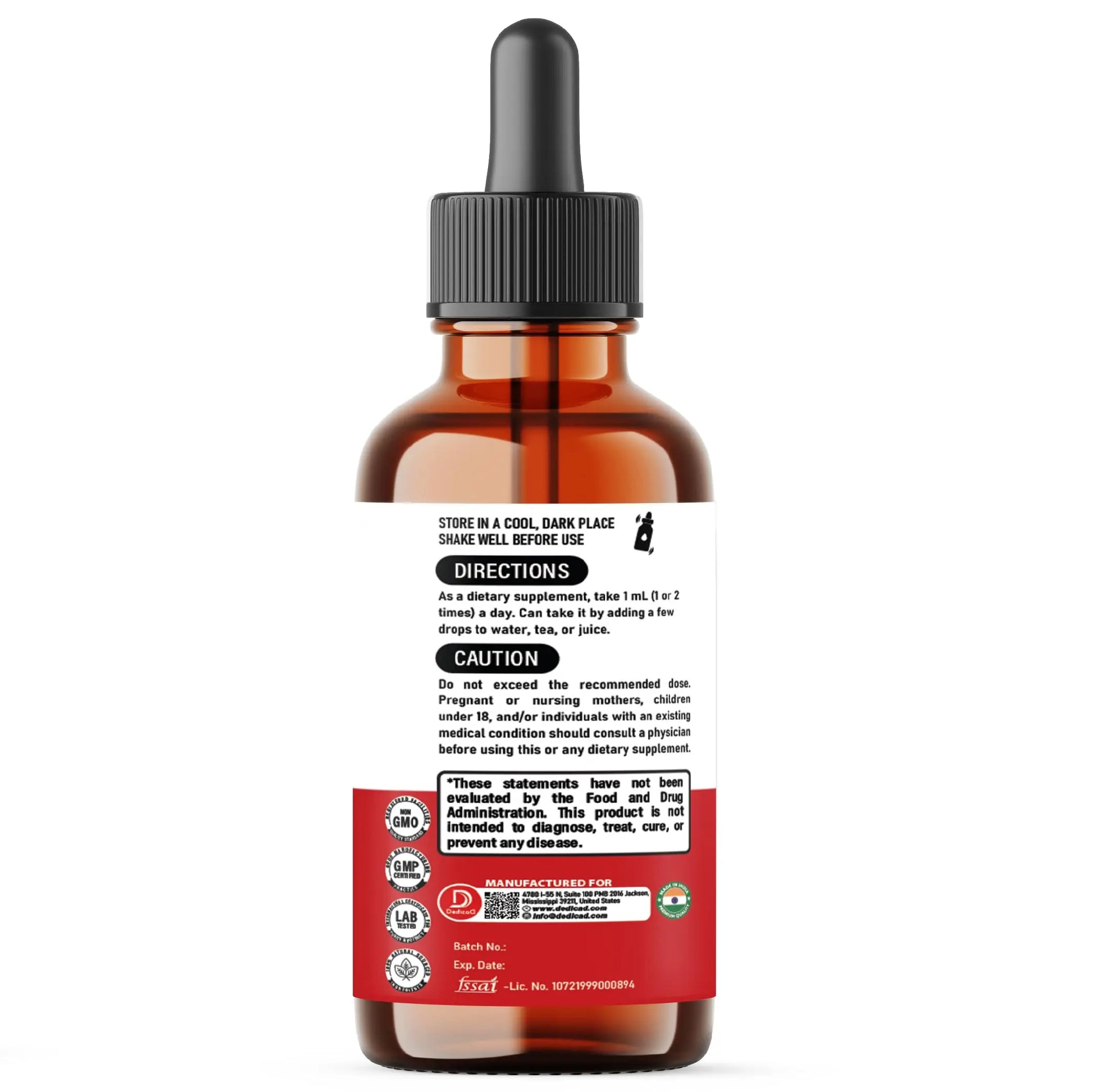 DEDICAD 12in1 Wormwood Liquid Drops Added Black Walnut, Whole Cloves and 9 More Herbs - 2 Fl Oz - 60 Days Supply - Mint Flavor DEDICAD Au supplements