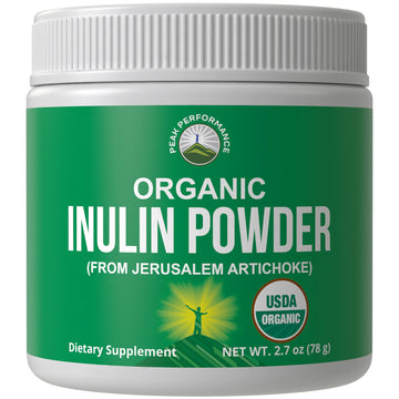 Peak Performance Organic Inulin Powder Natural Prebiotic Fiber for Gut Health. USDA Organic Raw Plant Based Vegan Prebiotics FOS Supplement from Jerusalem Artichoke Peak Performance Au supplements