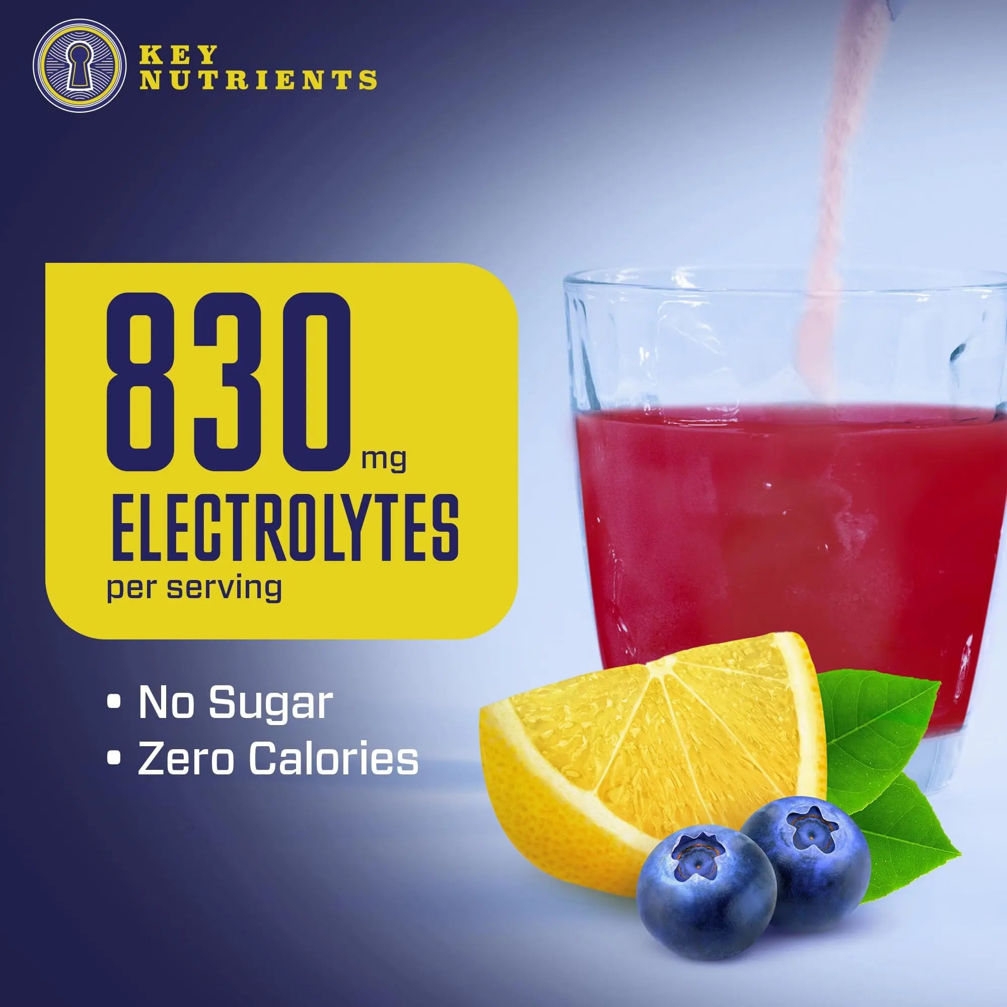 KEY NUTRIENTS Multivitamin Electrolytes Powder No Sugar - Fresh Blueberry Lemonade KEY NUTRIENTS Au supplements