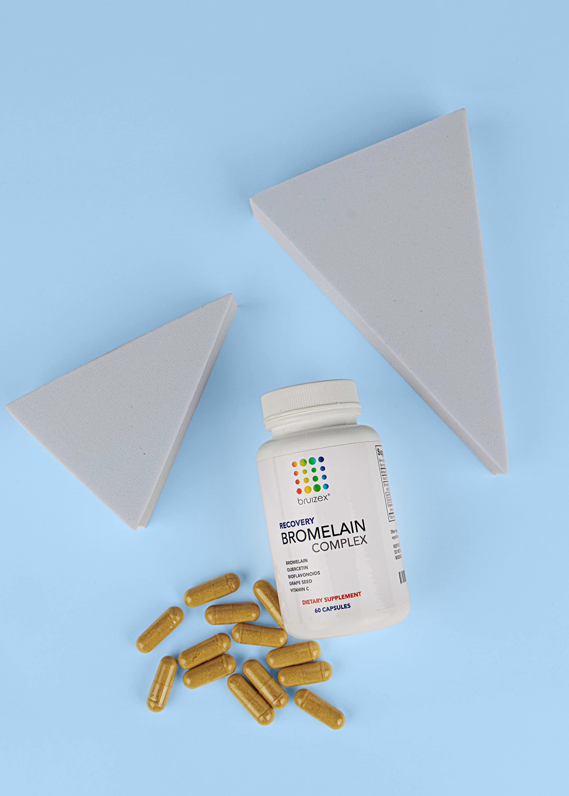 Bruizex Bromelain & Quercetin Recovery Complex - Post Surgery Recovery Bruising, Swelling Relief, Lymphatic Drainage - Post 360 lipo, BBL, Liposuction, Tummy Tuck - Non GMO - 60 Capsules Bruizex Au supplements