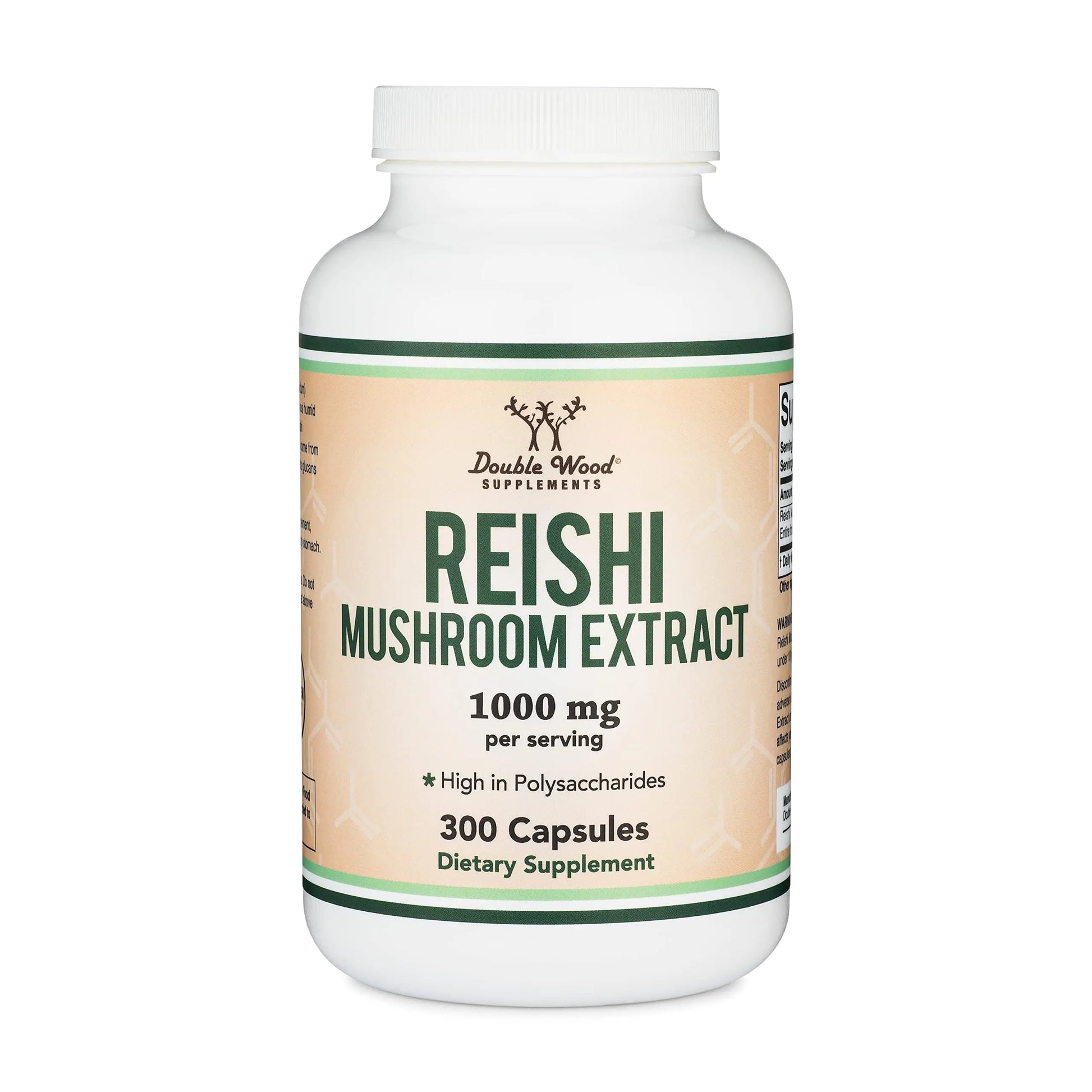 Reishi Mushroom Capsules (4:1 Ganoderma Extract, 1,000mg Red Reishi Powder Servings) Double Wood Supplements Au supplements