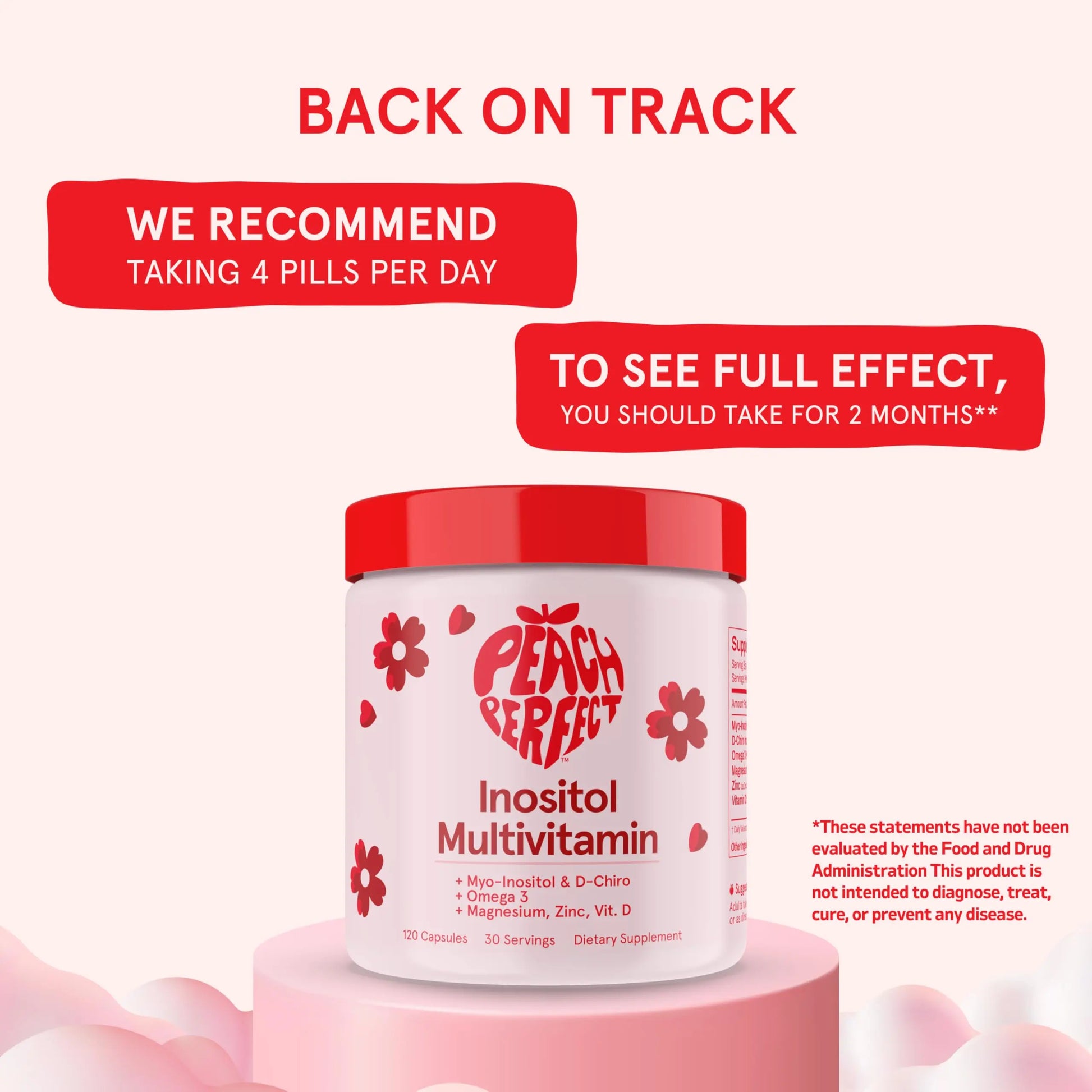 Peach Perfect Inositol Multivitamin – Myo-Inositol & D-Chiro 40:1 Blend, Omega-3, Vitamin D3, Magnesium, Zinc – Supports Women’s Health Peach Perfect Au supplements