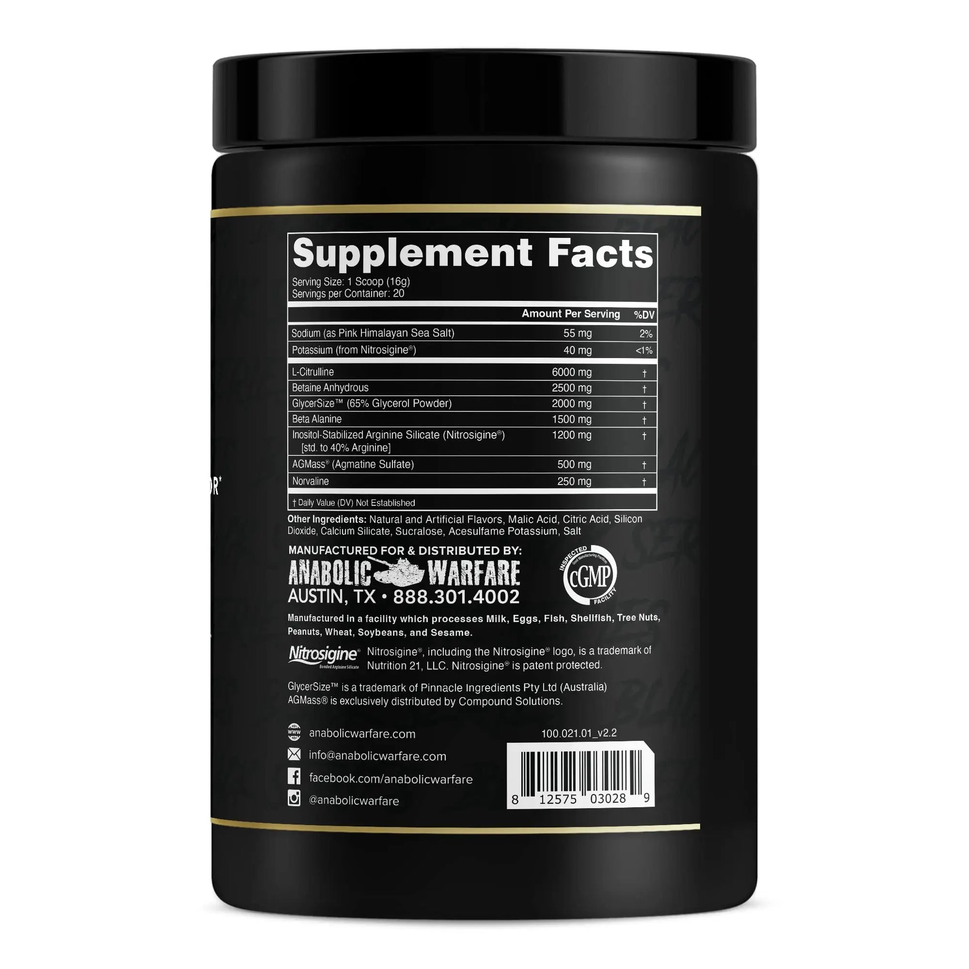 Anabolic Warfare Veiniac Muscle Pump Activator Supplement Stimulant Free Pre-Workout Anabolic Warfare Au supplements