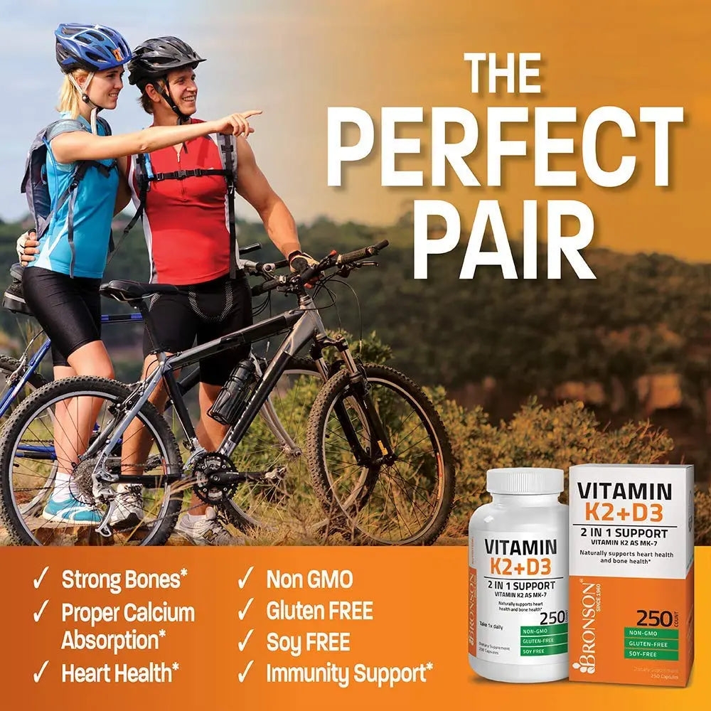 Bronson Vitamin K2 (MK7) with D3 Supplement Non-GMO Formula 5000 IU Vitamin D3 Bronson Au supplements
