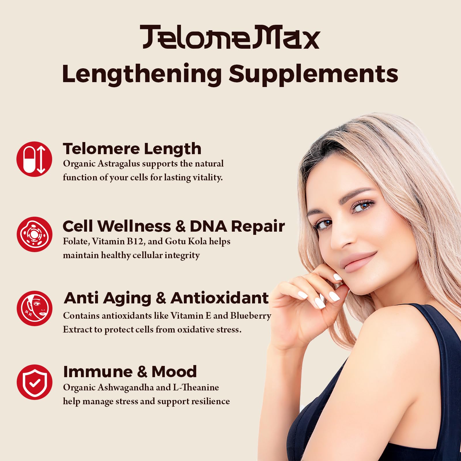 Telomere Lengthening Supplements – Organic Astragalus, Gotu Kola, Vitamin D3, Folate, L-Theanine – Anti-Aging, DNA Repair, Immune & Cellular – 60 Vegan Capsules, Made in Japan (1 Bottle) Orinthalixium Au supplements