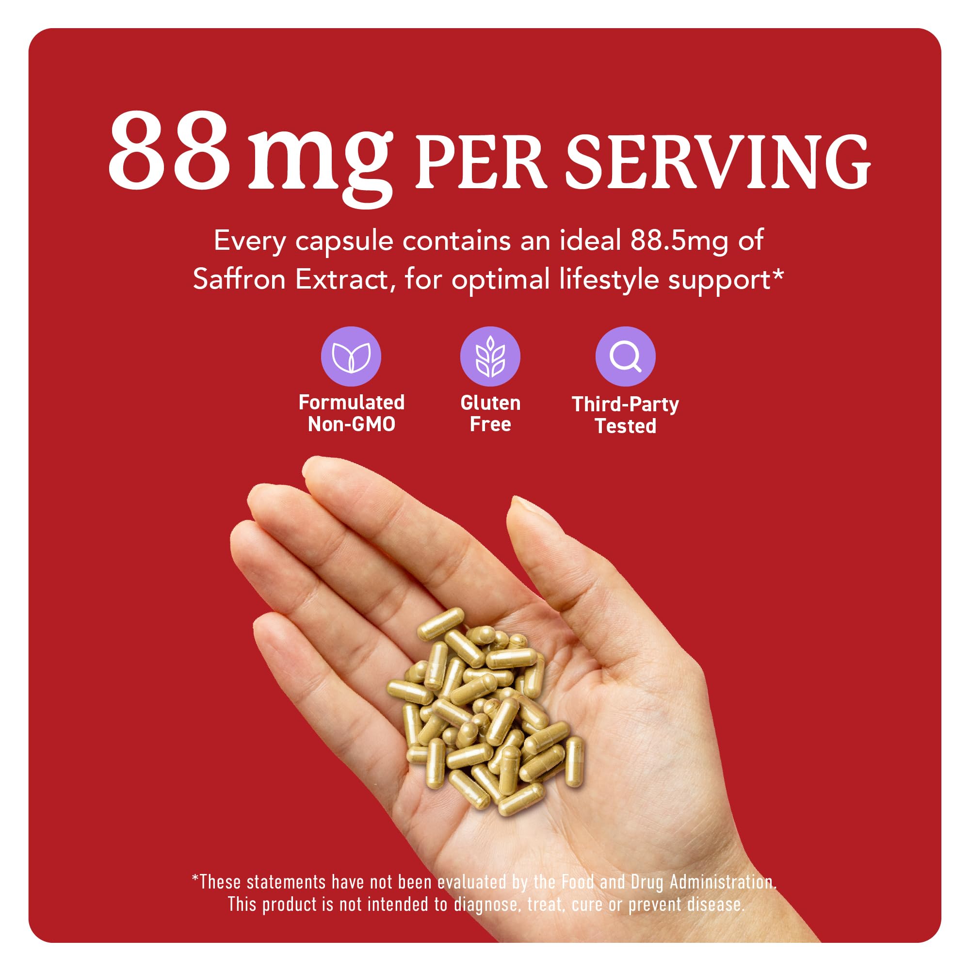 Saffron Supplements 88.5mg | 3-Month Supply | Pure Saffron Extract Capsules for Mood, Focus, Eye Health & Energy Balance Support | Crocus Sativus Extract | Gluten-Free & Non-GMO | 90 Capsules SMNutrition Au supplements