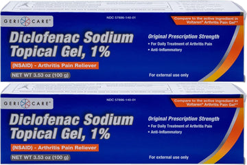 GeriCare Topical Arthritis Pain Relief Gel Diclofenac Sodium 1% (NSAID) Hand Wrist Elbow Foot Ankle Knee Extra-Strength Pain Reliever- Anti-inflammatory Arthritis Pain Treatment, 3.53oz (2 Pack) GeriCare Au supplements