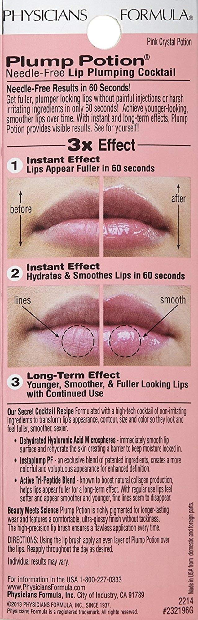 Physicians Formula Plump Potion™ Needle-Free Lip Plumping Cocktail Lip Gloss, Pink Crystal Potion, Hypoallergenic, Fragrance Free, Dermatologist Approved Physicians Formula Au supplements