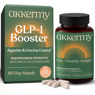 Akkermansia Probiotic for Appetite Suppressant & Craving Control | Increases GLP-1 for Weight Loss | 60 Day Supply | Made in USA | Bacillus Coagulans, B2, D3 & Chromium | SIBO Friendly, Vegan Akkermy Au supplements