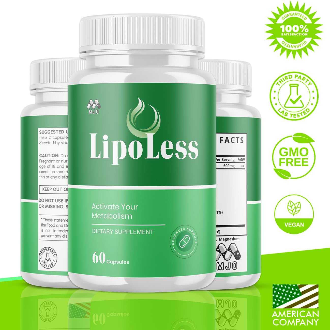(3 Pack) LipoLess Capsules, Official Lipo Less Supplement Pills with All Natural Ingredients, Advanced Formula for Optimal Health Support with Premium Vitamins for Active Women & Men (180 Capsules) MJO Au supplements
